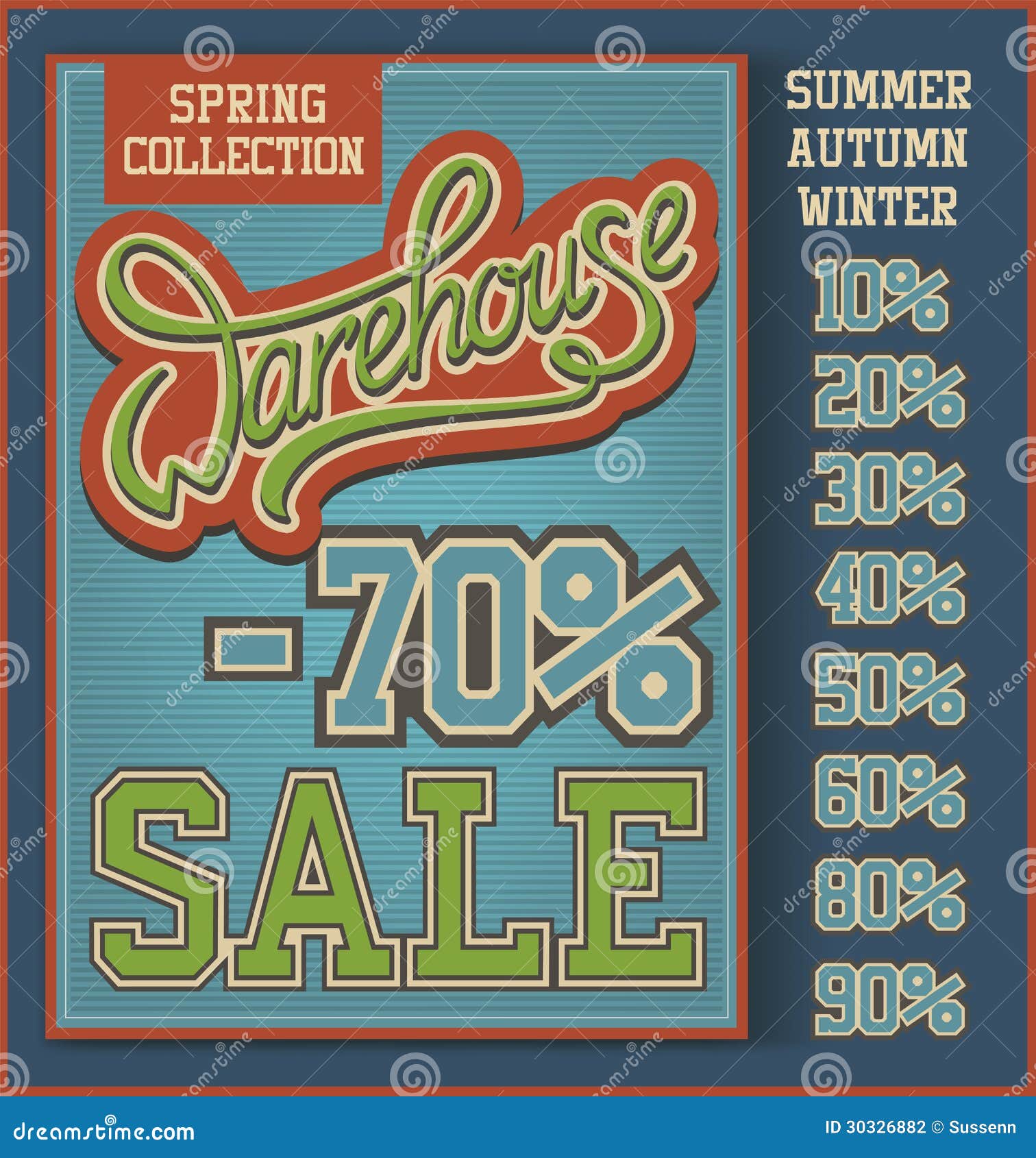 Warehouse Sale collection stock vector. Illustration of poster 30326882