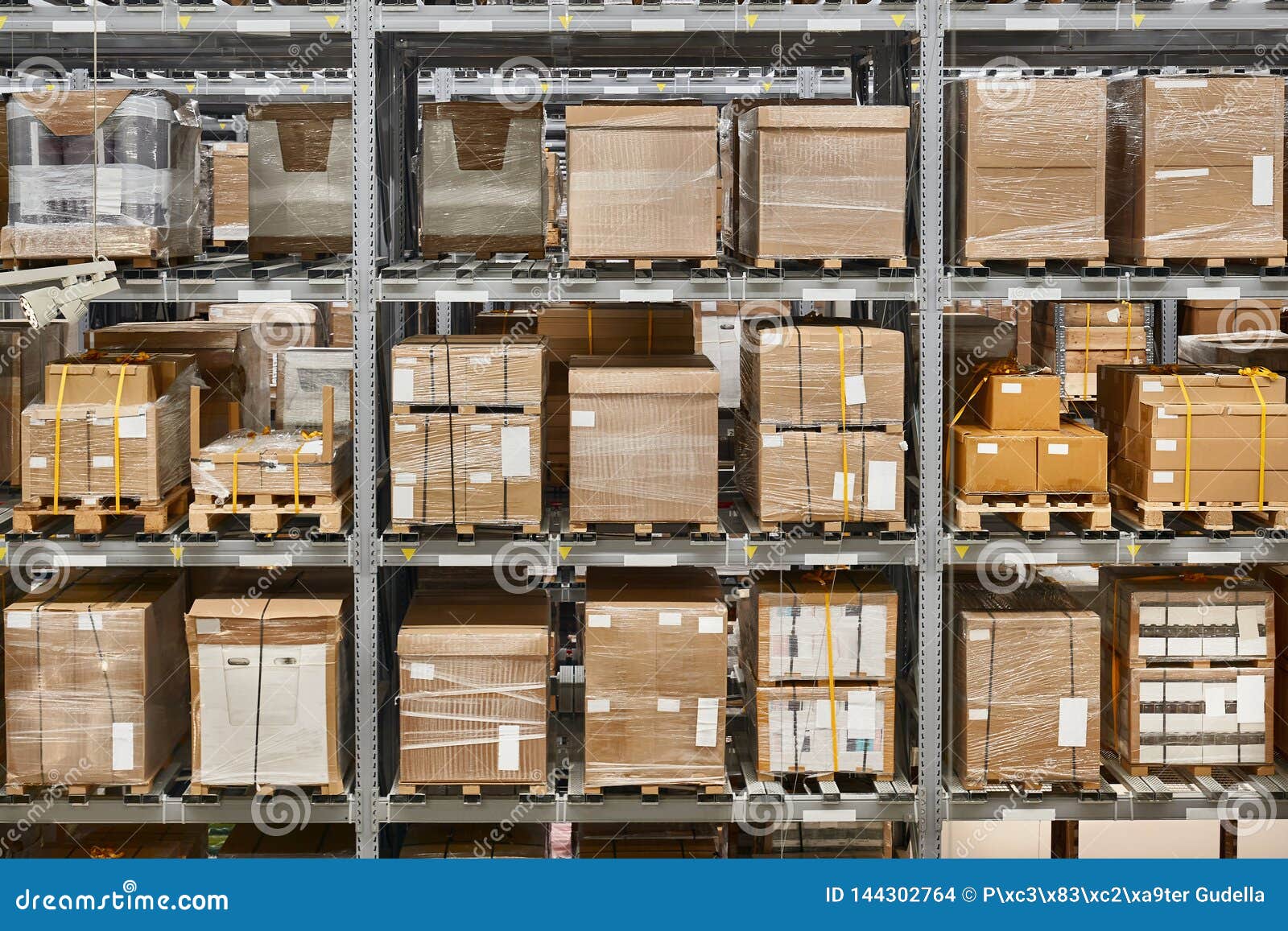 Warehouse Stocked Shelves Loaded Up Bulk Boxes Stock Photos Free