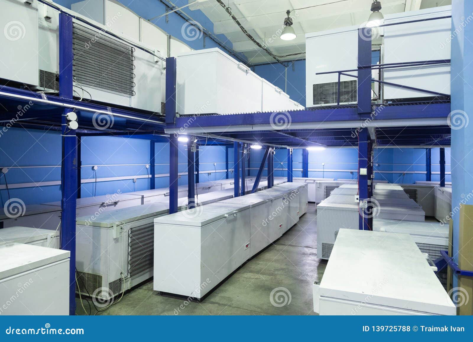 Warehouse with White Refrigerators Stock Photo Image of costco