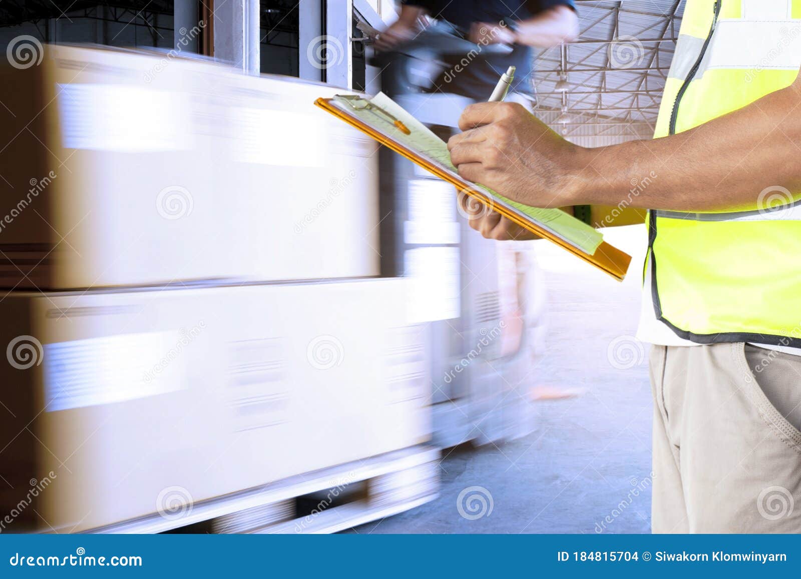 Shipment Goods, Cargo Freight Truck, Delivery. Hand Pallet Jack With