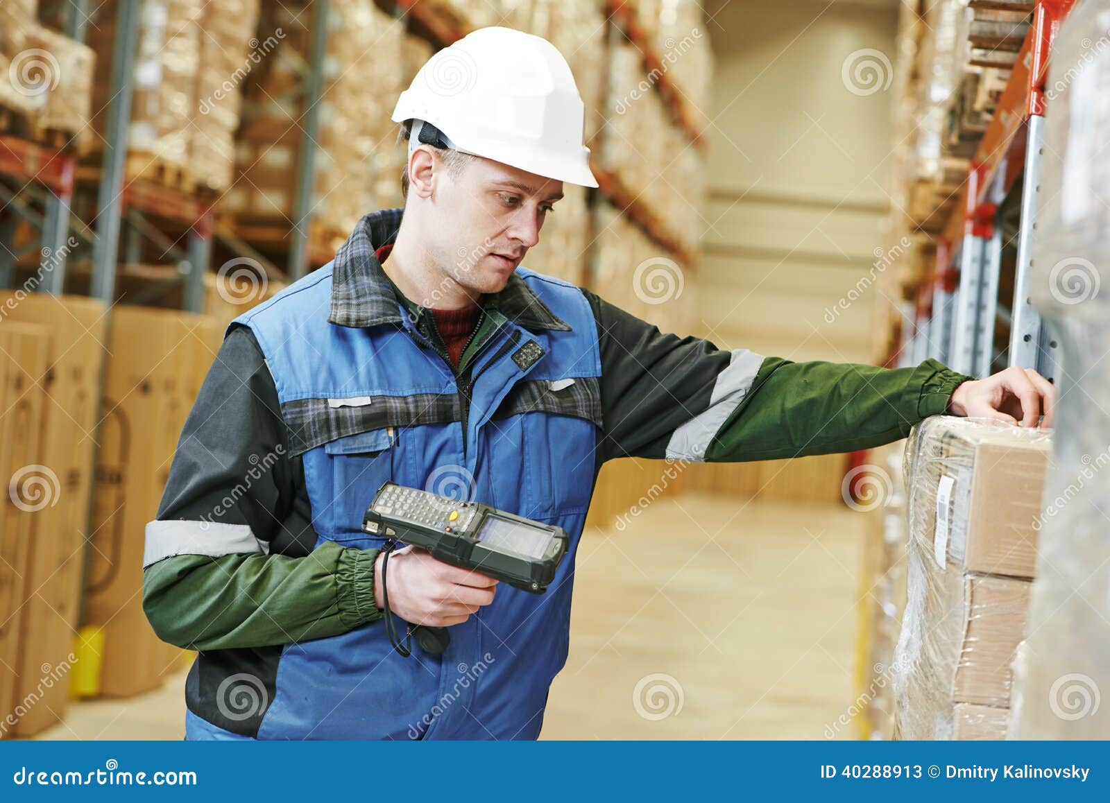 Warehouse Worker with Scanner Stock Image Image of distribution
