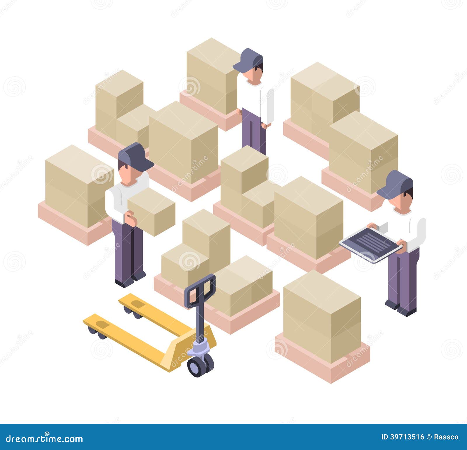 Warehouse Working Area. Distribution Center Stock Vector ...