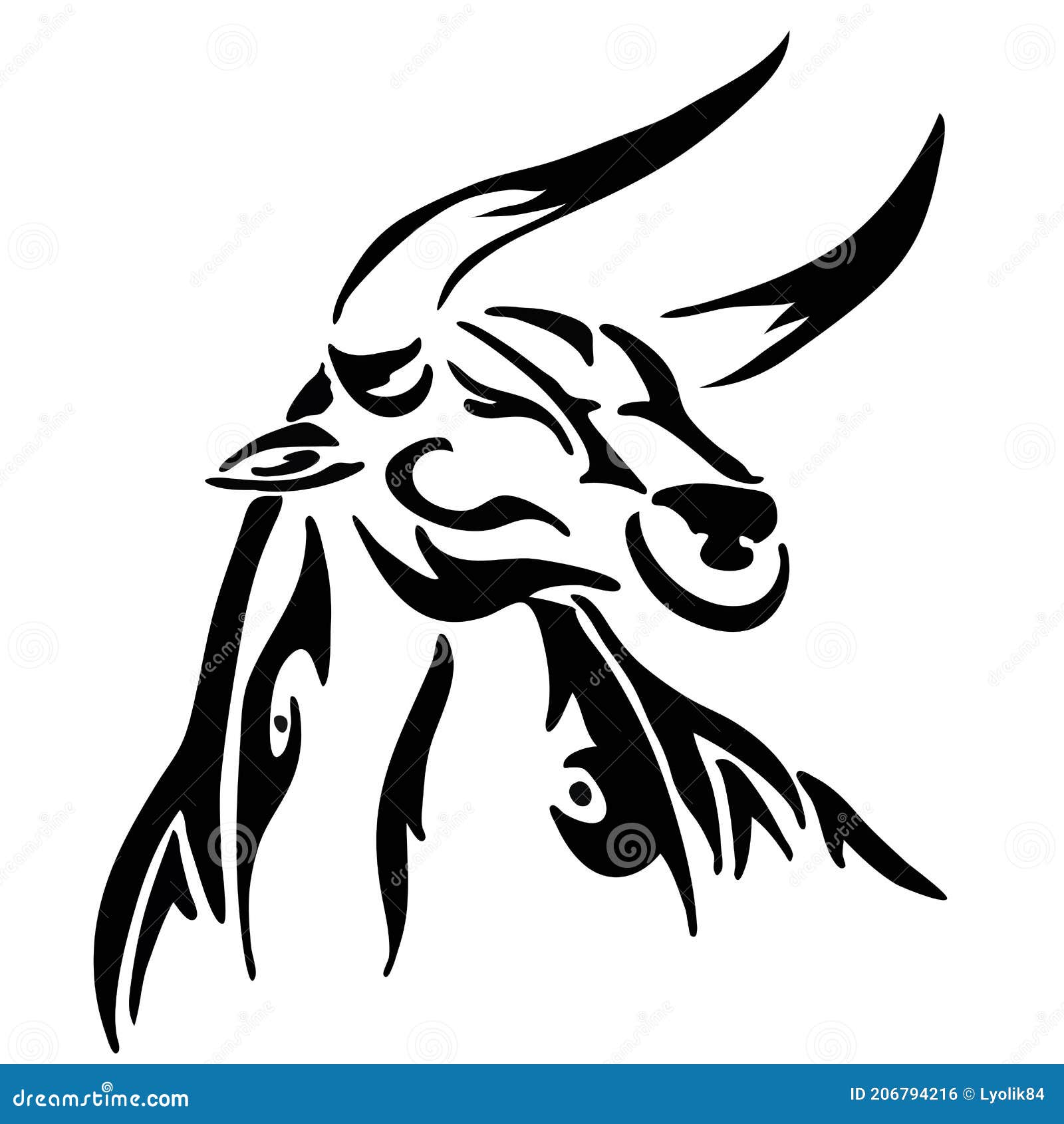Warlike Stylized Bull in Lines, Logo or Tattoo Stock Vector - Illustration  of idea, fantasy: 206794216
