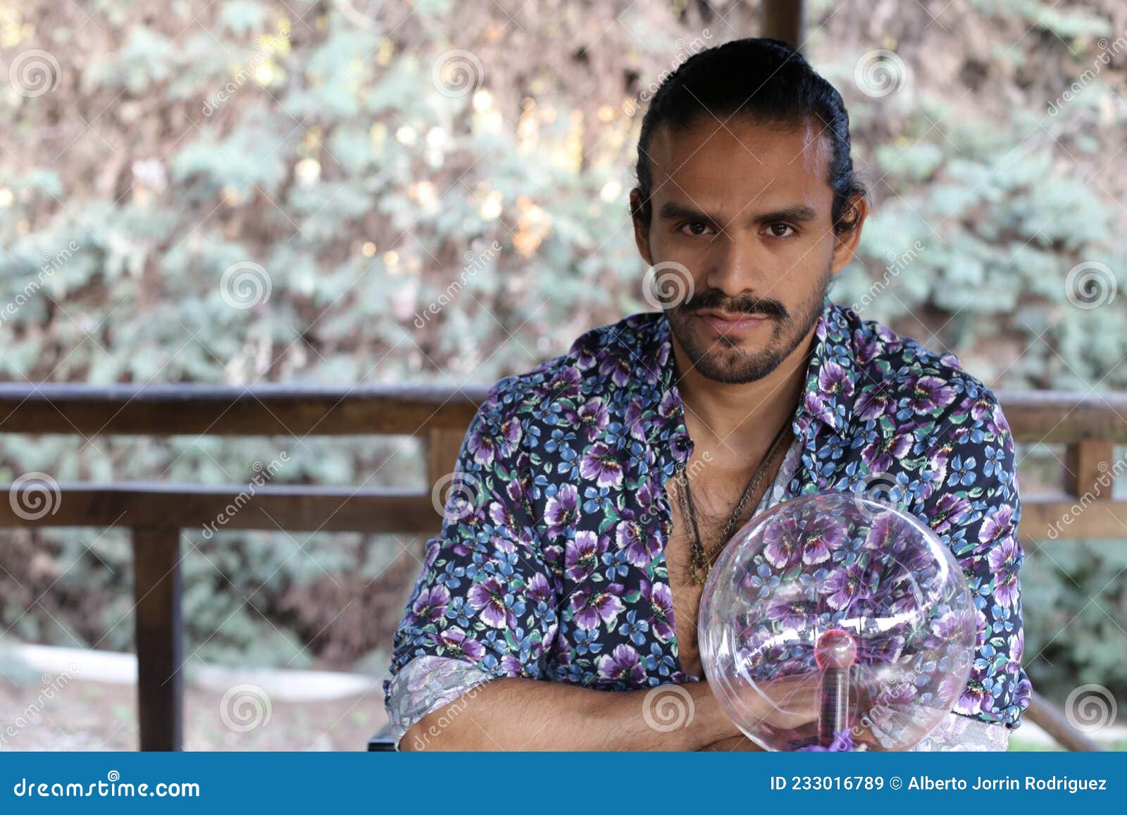 Warlock Using Crystal Ball To Read Fortune Stock Image Image of