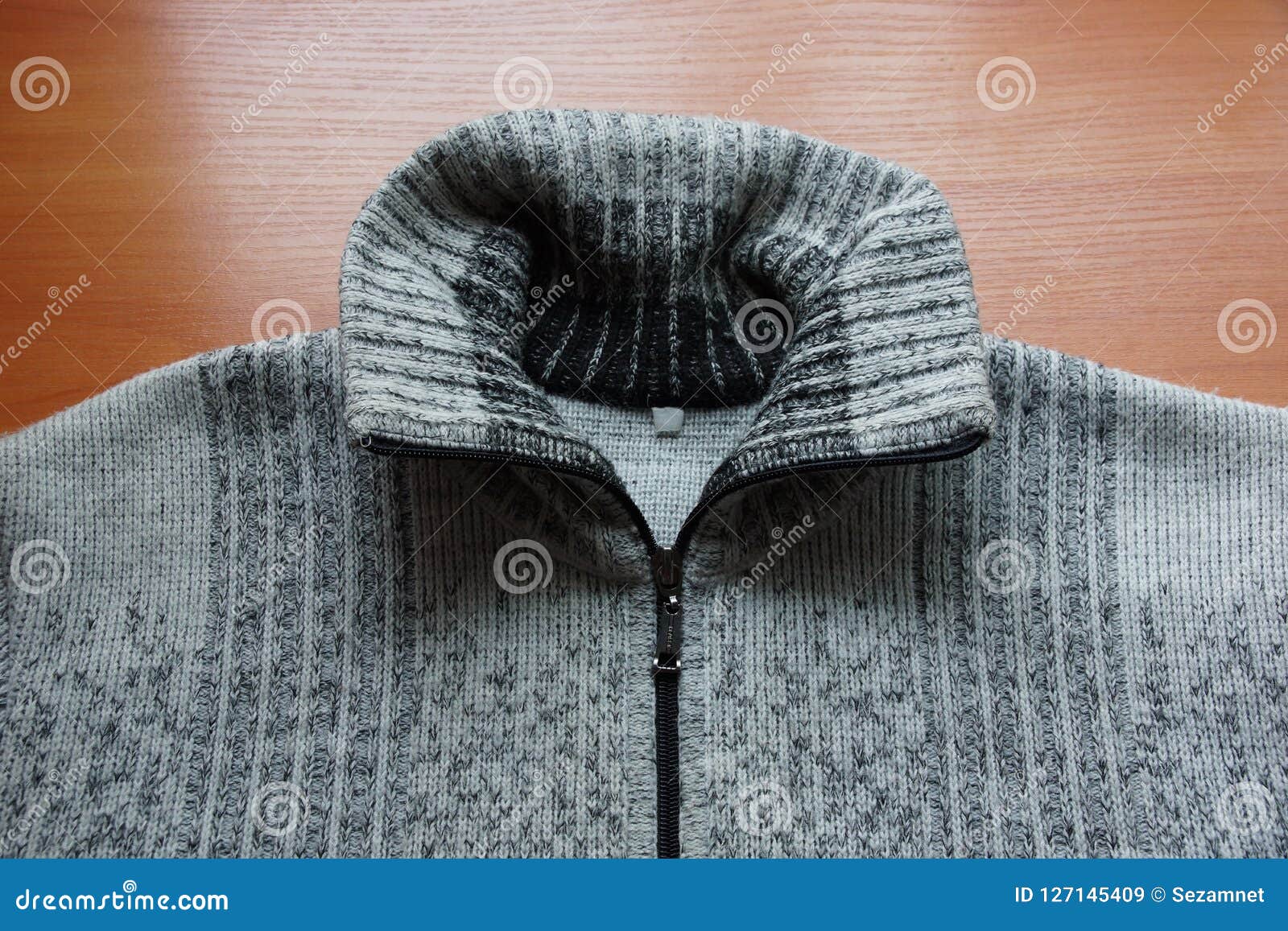 Warm Grey Light Woolen Sweater Collar Wool. Stock Image - Image of shop ...