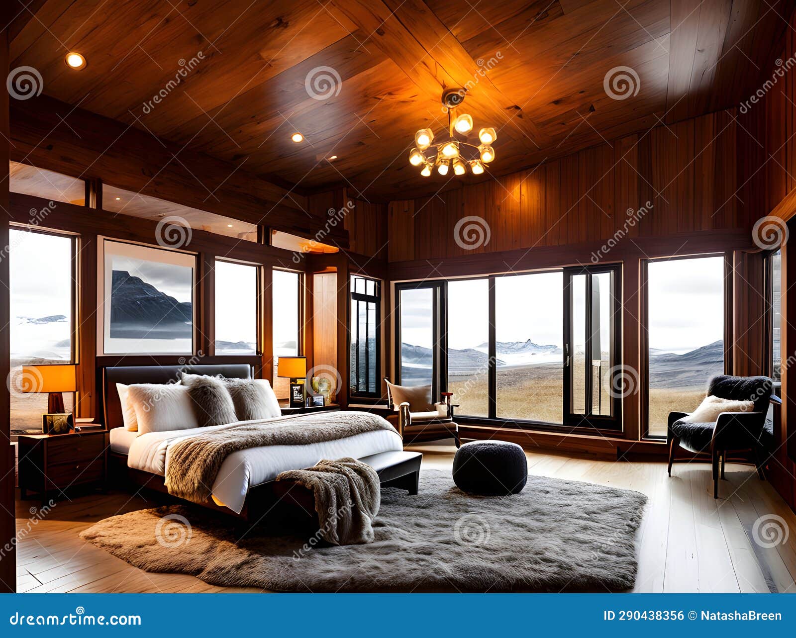 Cozy Bedroom with Charming Interior Design. Stock Photo Image of