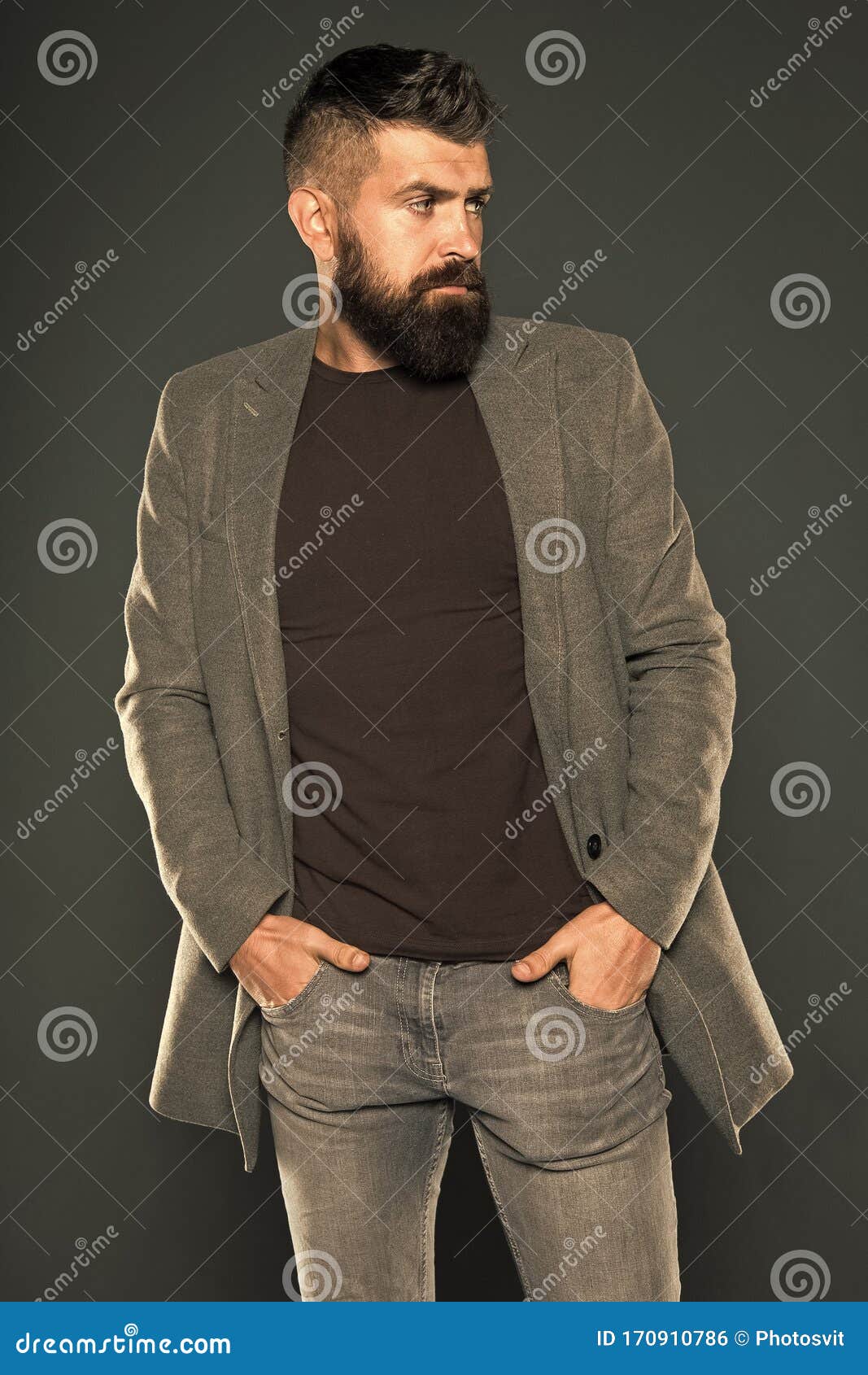 Warm Jacket. Fall Fashion. Maintaining Masculine Look. Brutal Hipster Man.  Hipster Wearing Casual Clothes Stock Photo - Image of boutique, lifestyle:  170910786