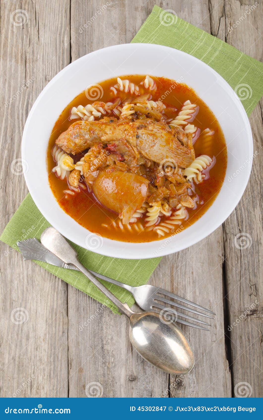 Warm Paprika Thighs with Noodle Stock Image Image of spoon, paprika
