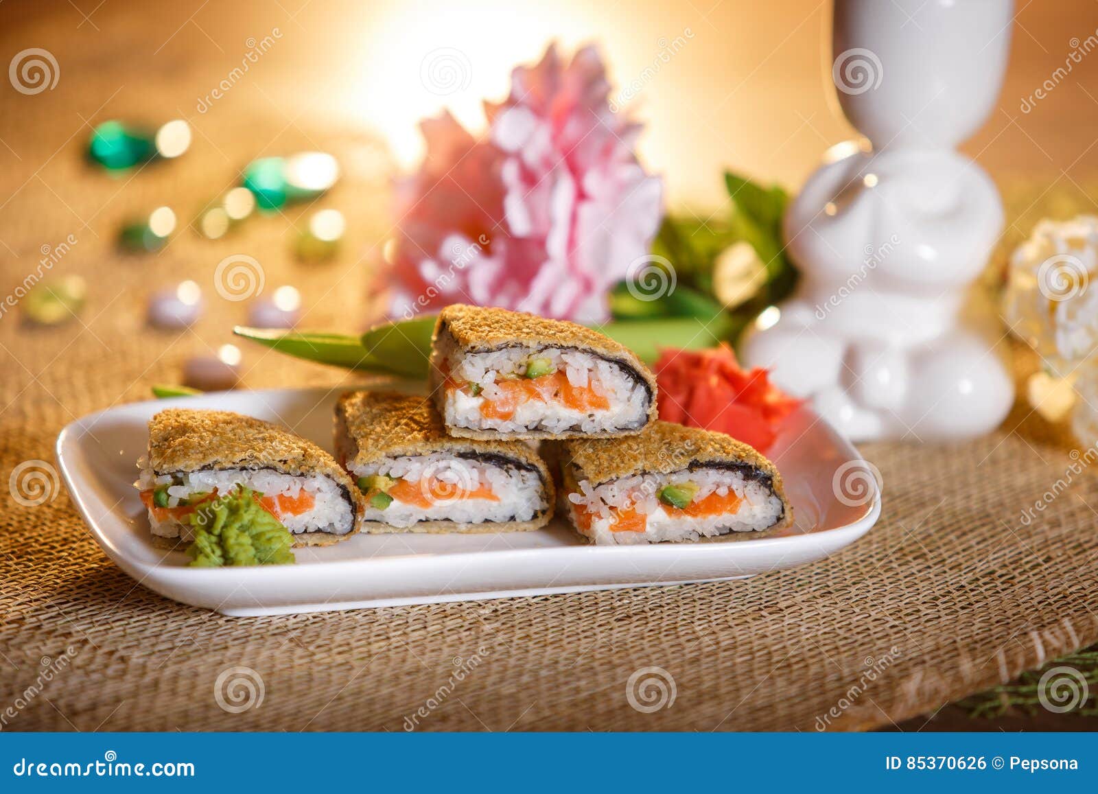 Warm Roll with Salmon, Avocado and Cream Cheese Stock Photo Image of