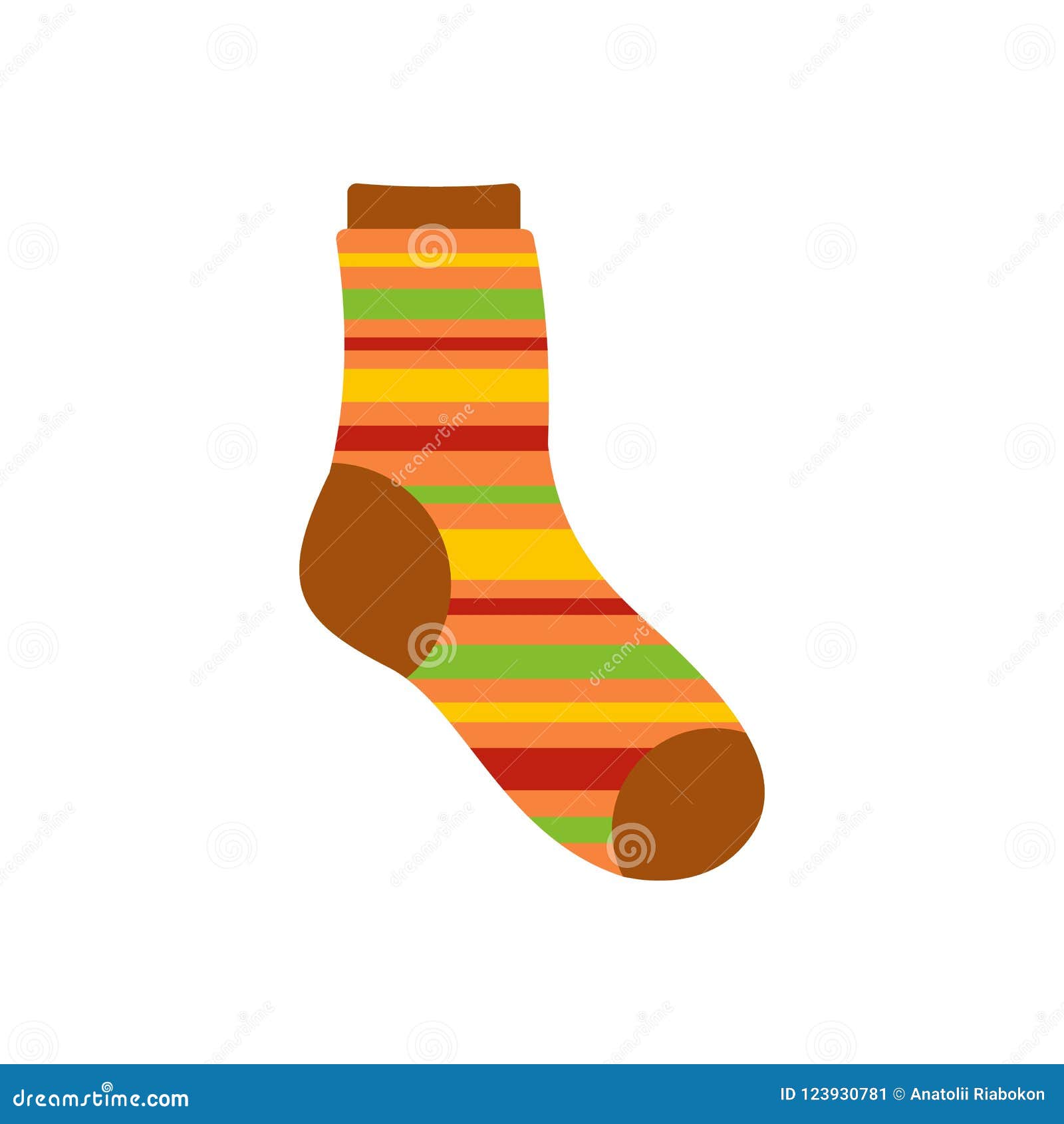 Warm sock icon, flat style stock illustration. Illustration of icon 123930781
