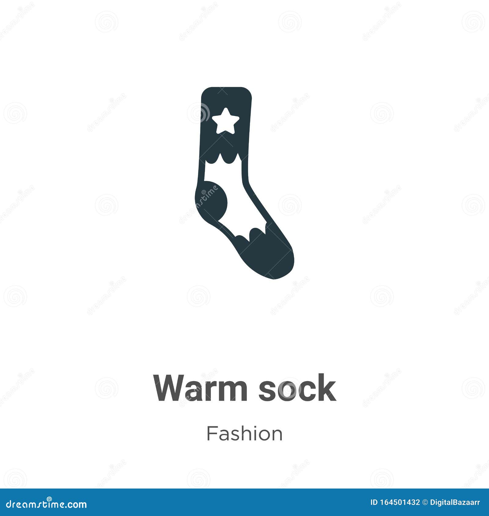 Warm Sock Vector Icon on White Background. Flat Vector Warm Sock Icon ...