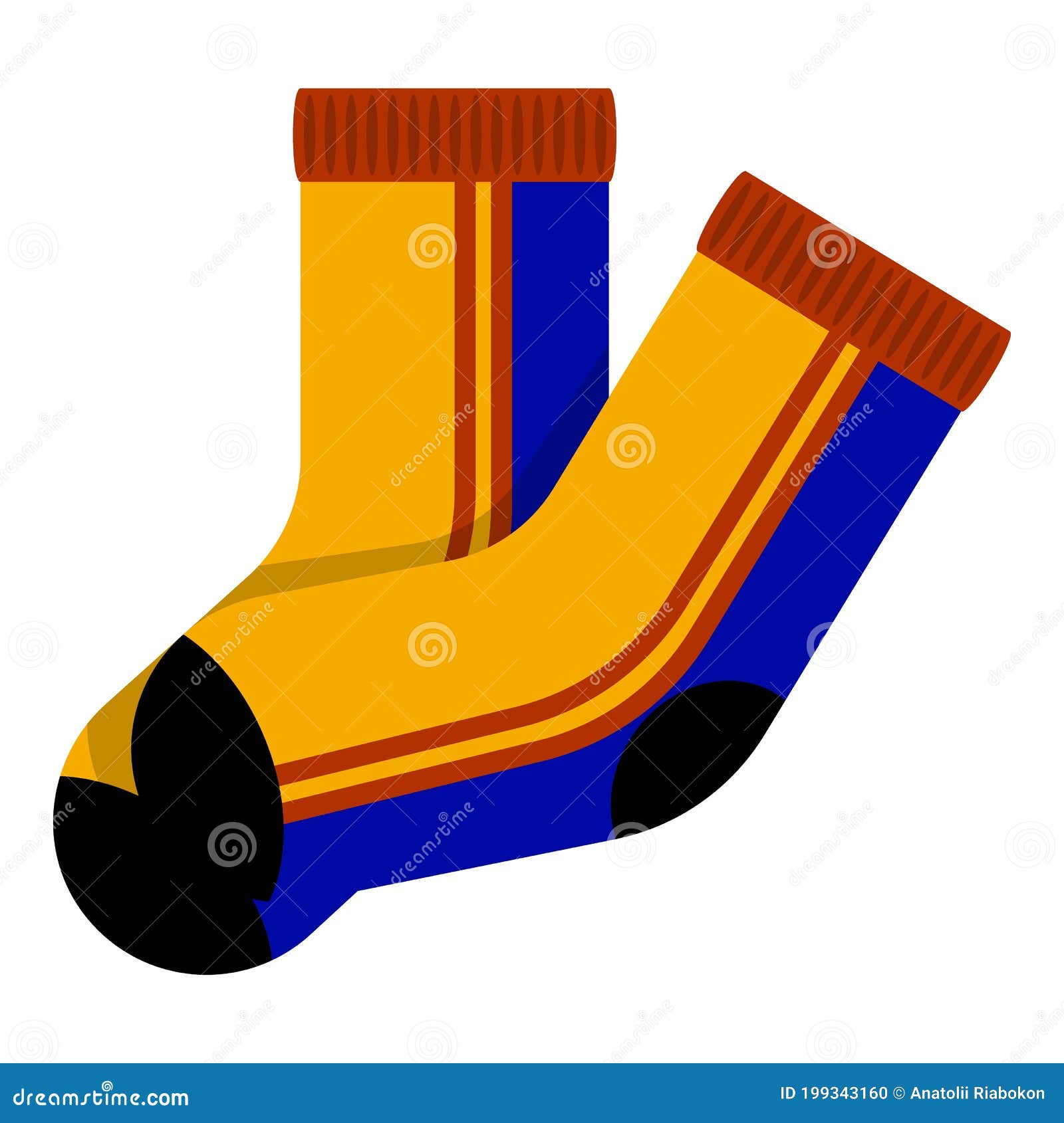 Warm Socks Icon, Cartoon Style Stock Vector Illustration of cotton