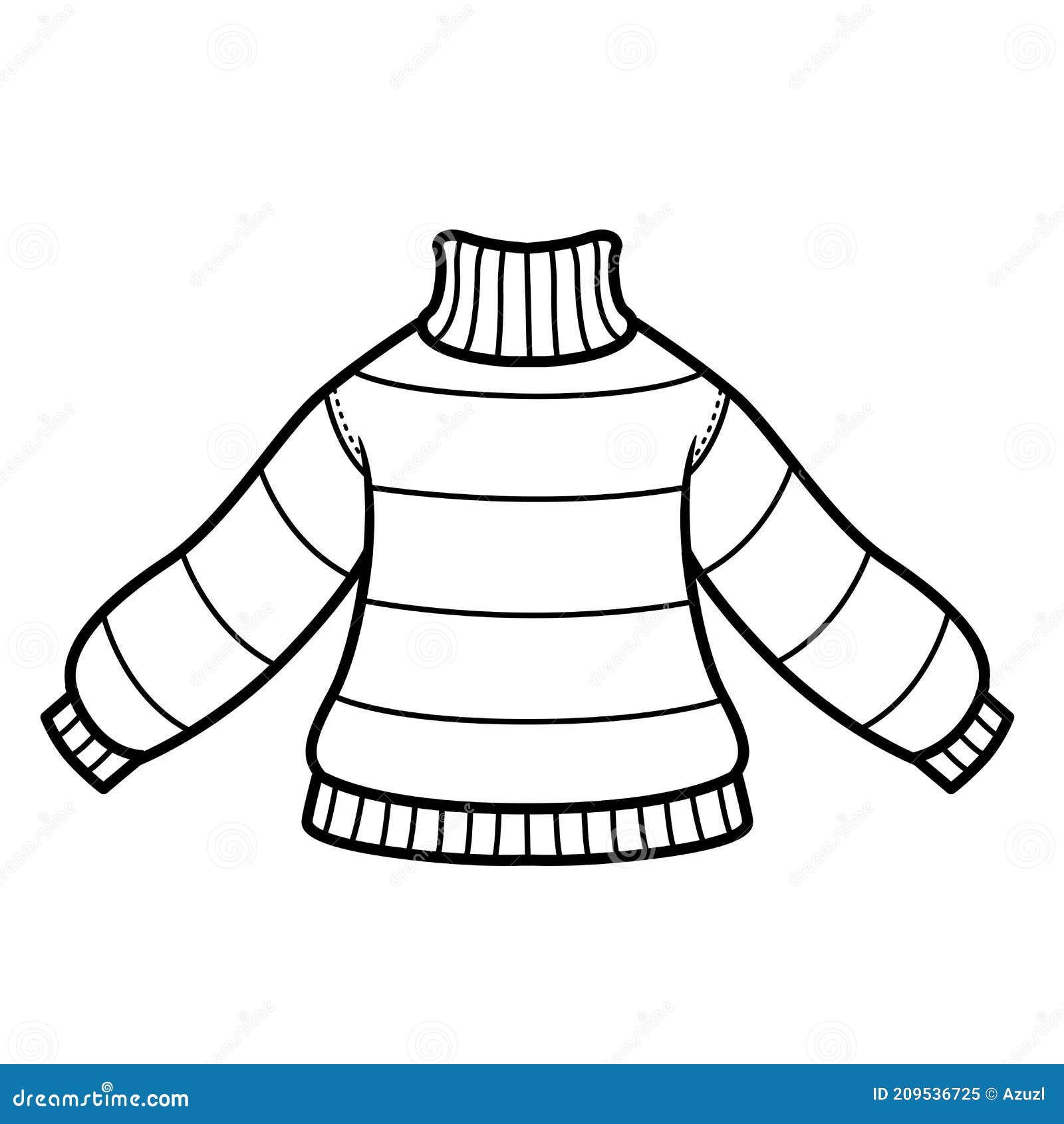 Warm Striped Sweater Outline for Coloring on a White Stock Illustration ...