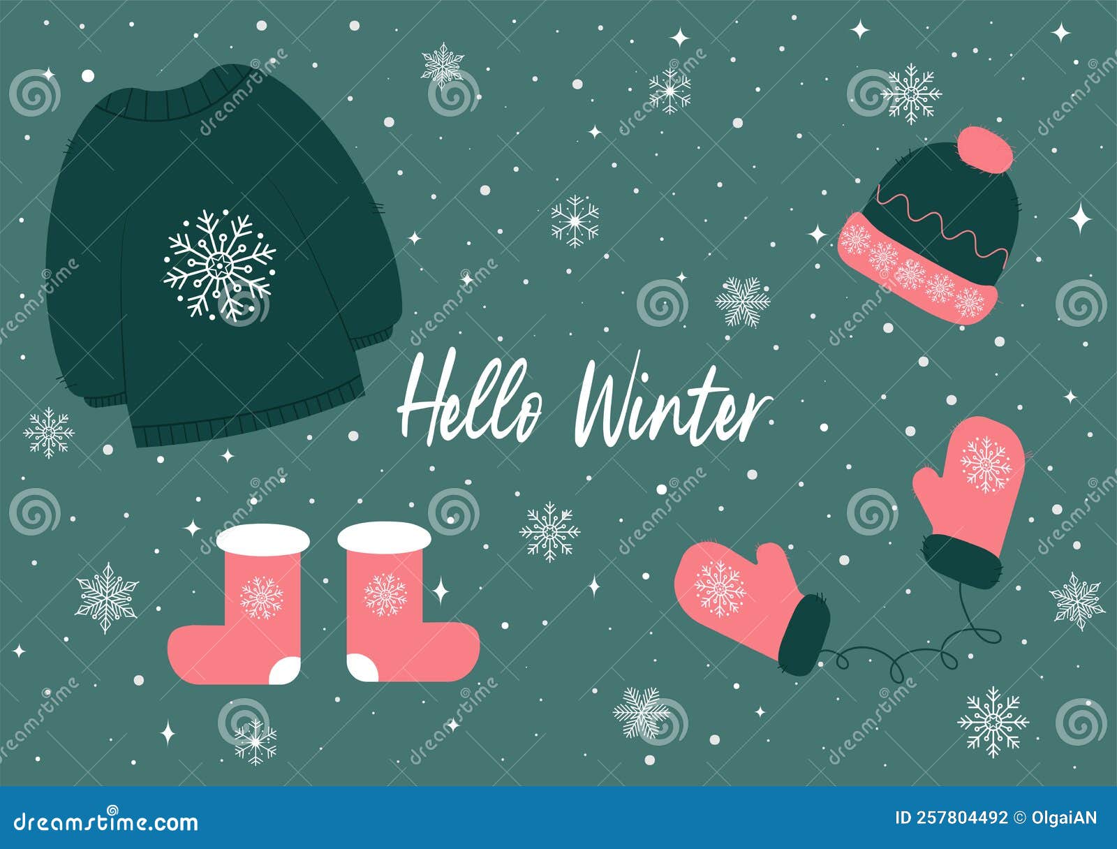 Warm Sweater and Accessories. Vector Illustration Stock Vector ...