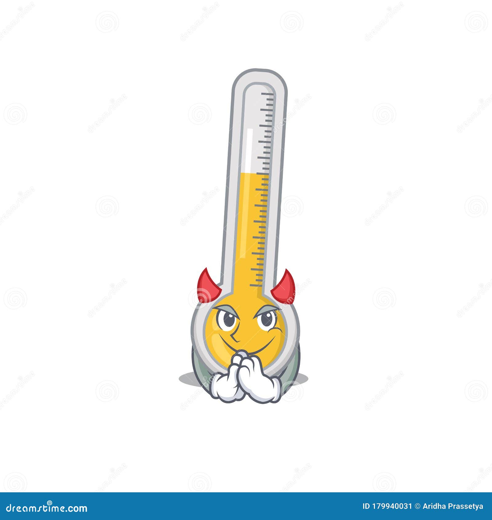 Warm-Thermometer Als TeufelskCartoon-Stil Verkleidet Vektor Abbildung -  Illustration von hitze, getrennt: 179940031