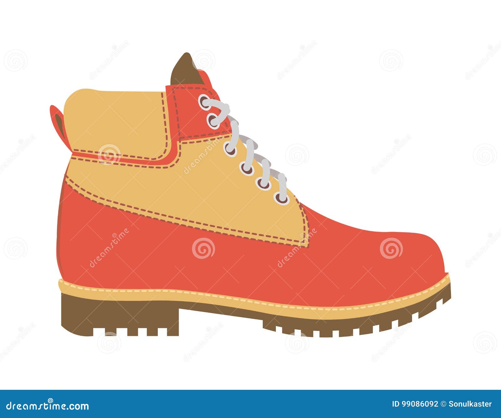 warm winter boot with laces and fur wadding
