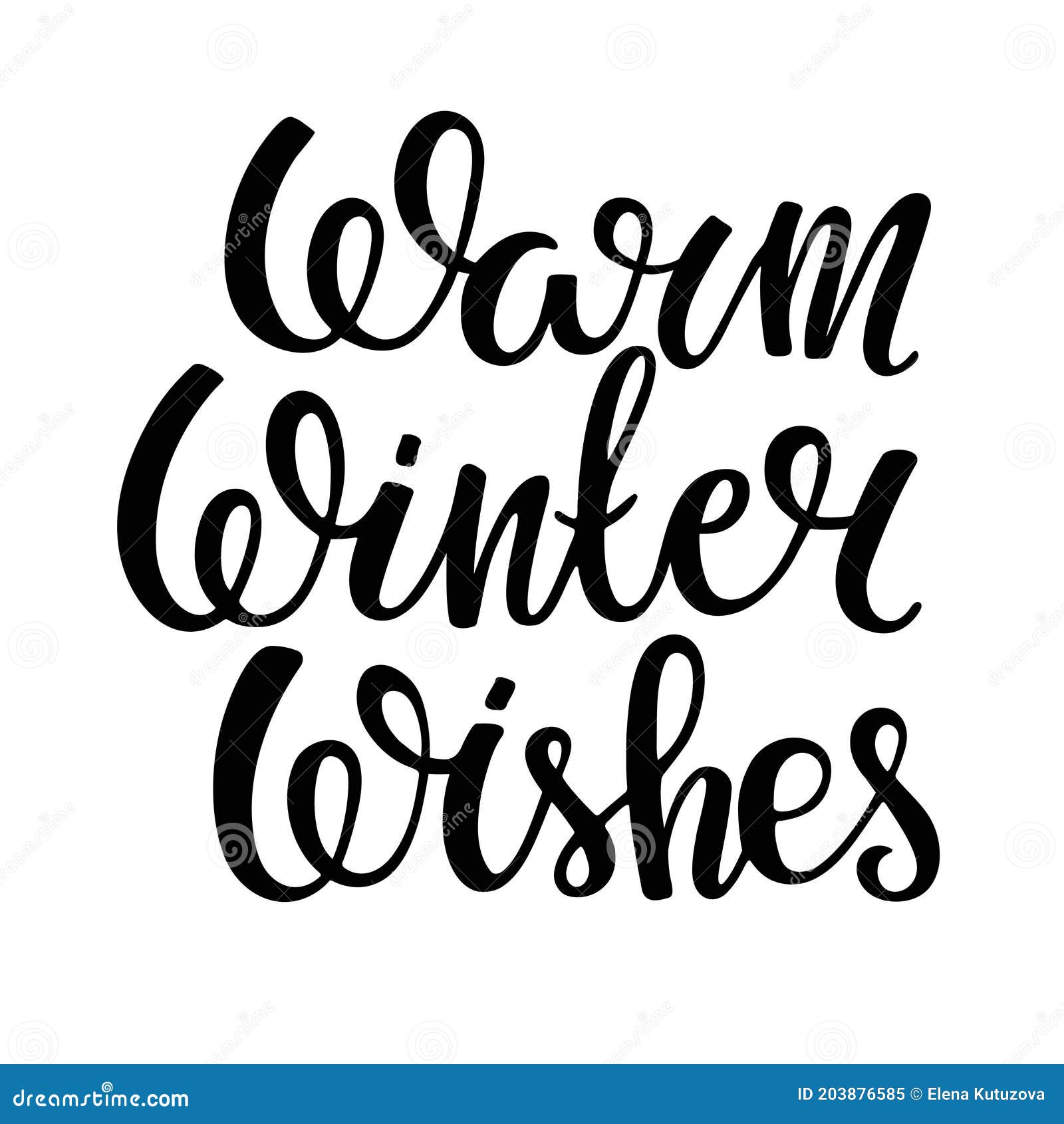 Warm Winter Wishes Quote Typography. Lettering Illustration Vector Text ...