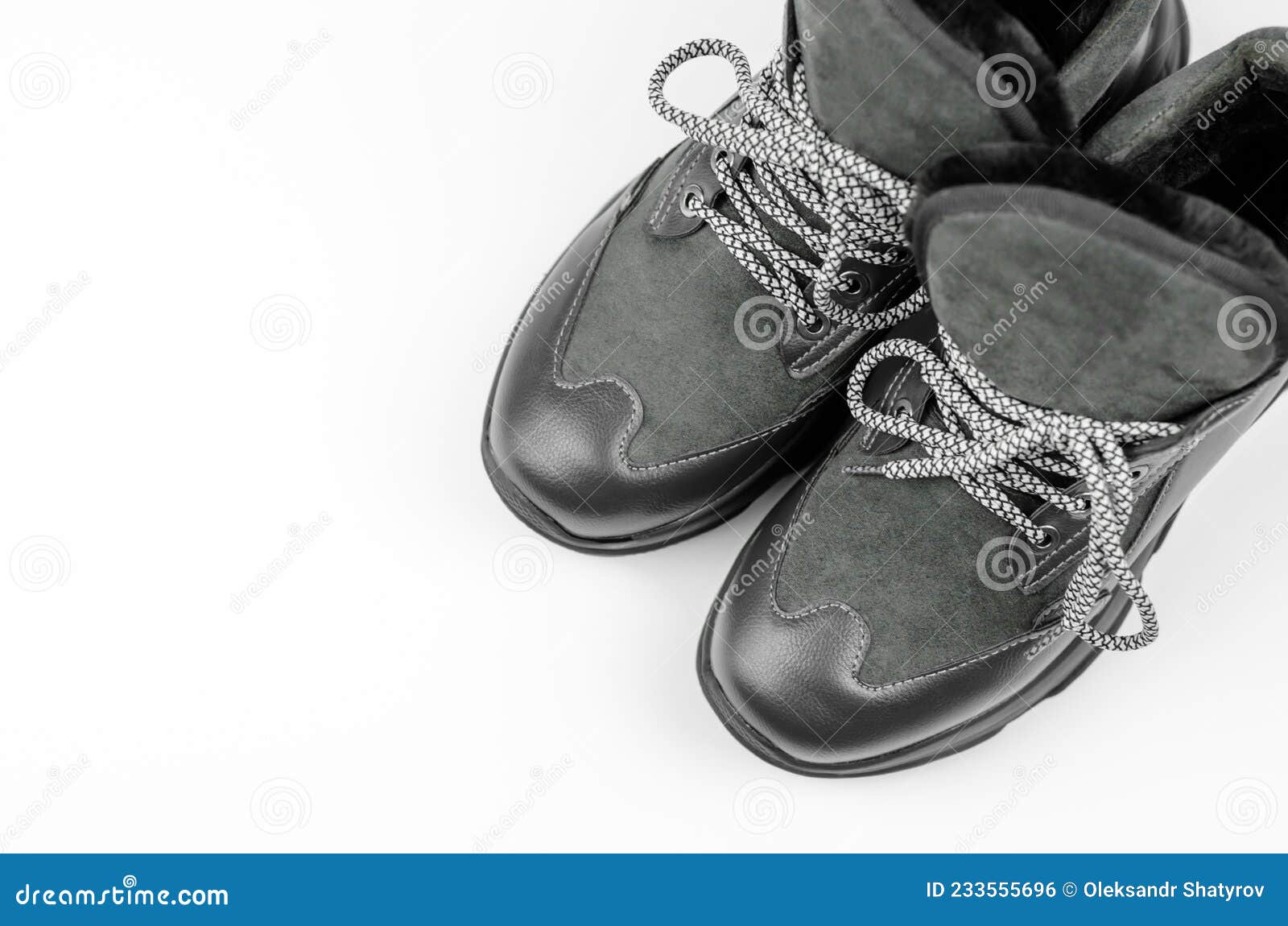 Warm Women`s Shoes on a White Background, Selective Focus. Women`s ...