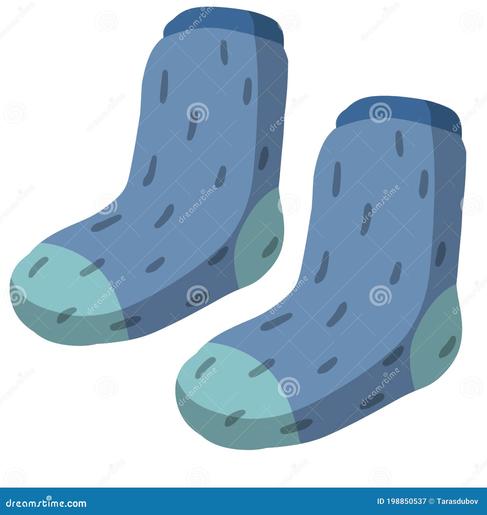 Warm Wool Socks. Flat Illustration. Children Drawing. Blue Clothing for ...