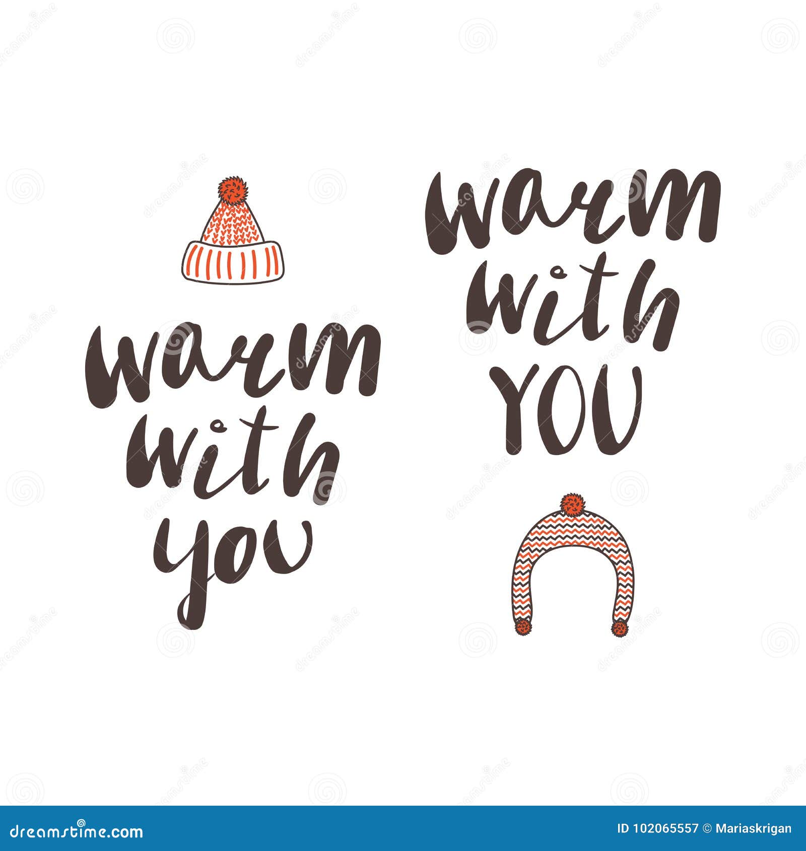 Warm with you quotes stock vector. Illustration of modern - 102065557