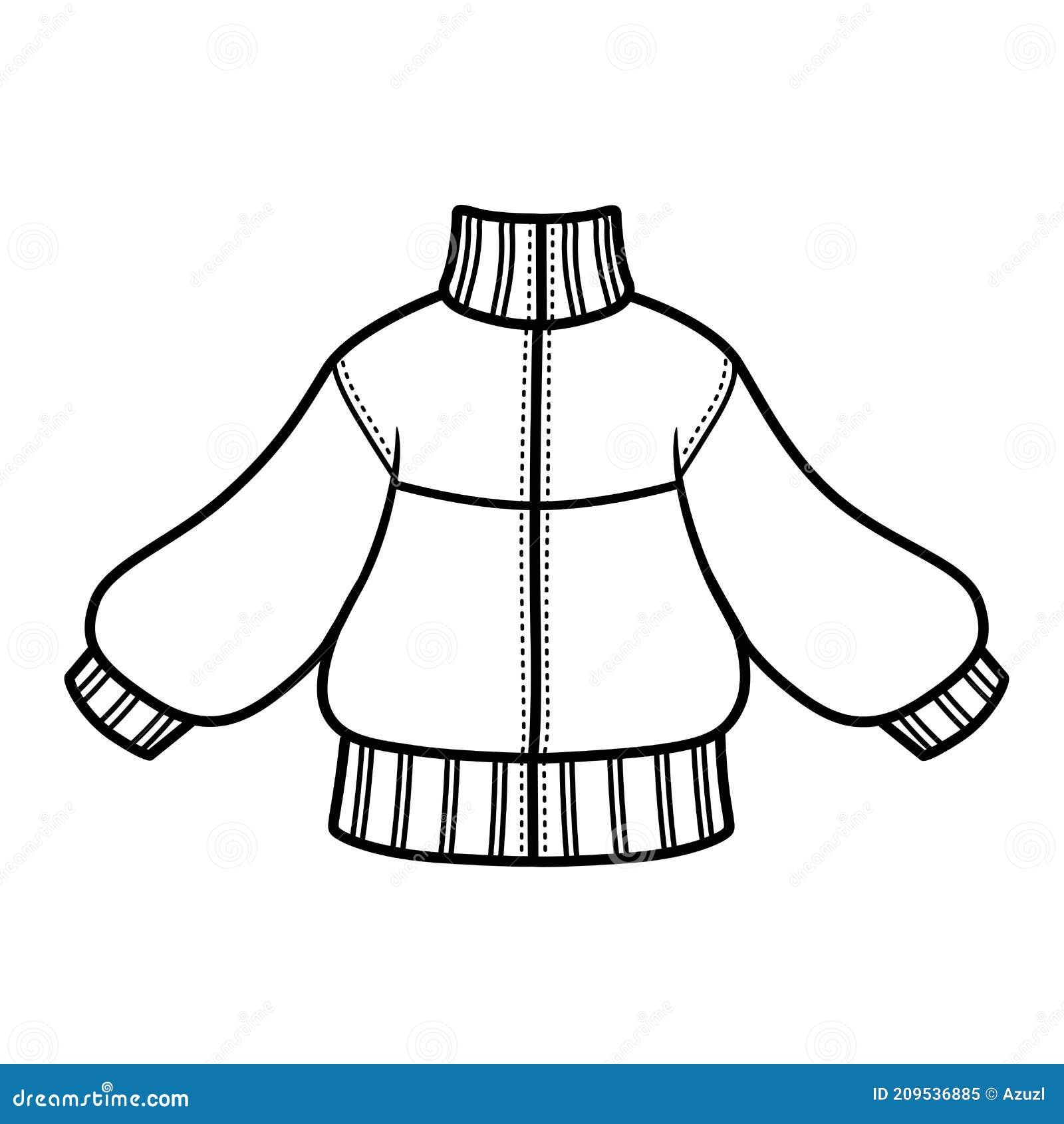 Warm Zipped Jacket Outline for Coloring on a White Stock Illustration ...