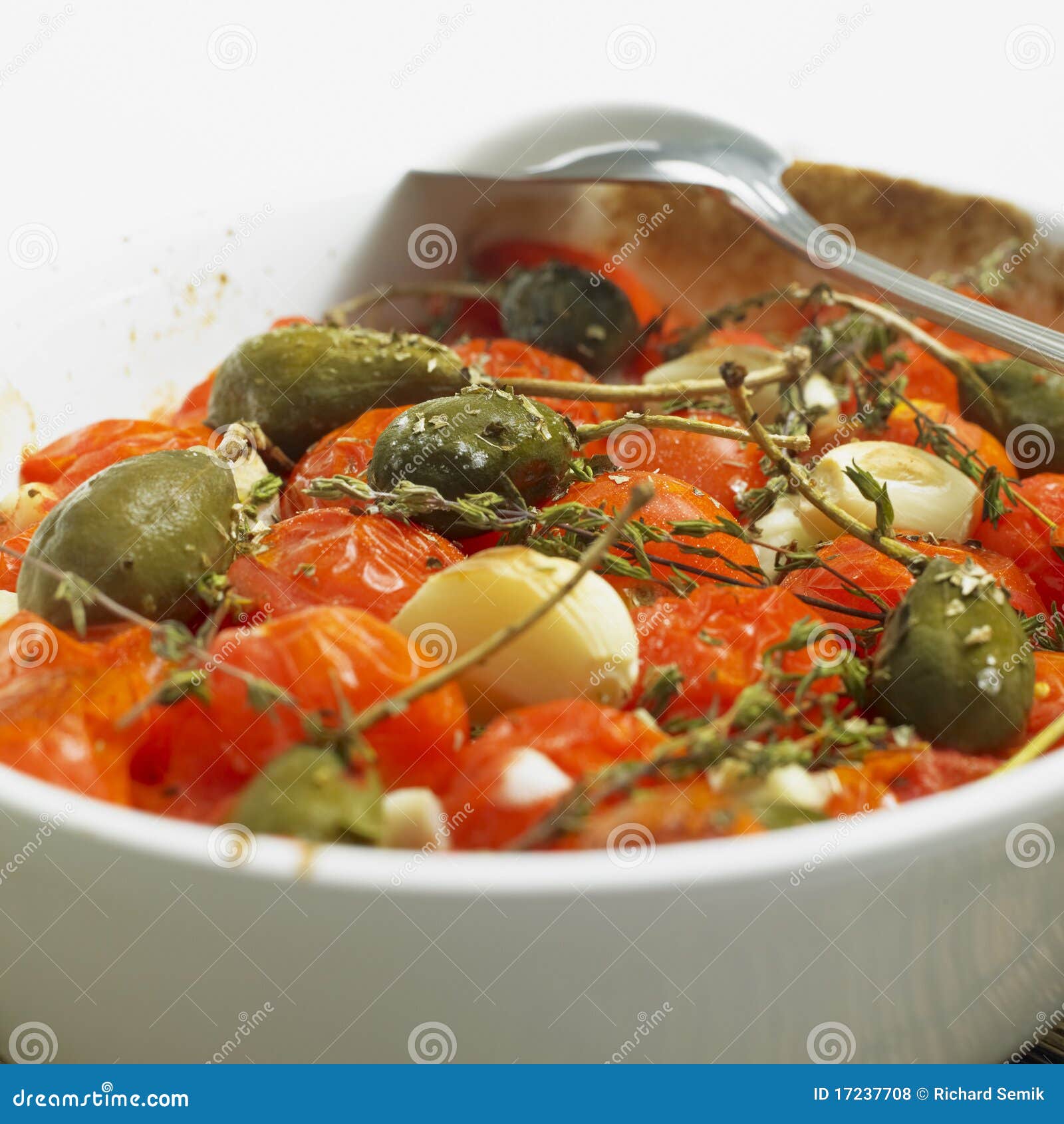 Warme tomatensalade stock foto. Image of maaltijd, binnen 17237708