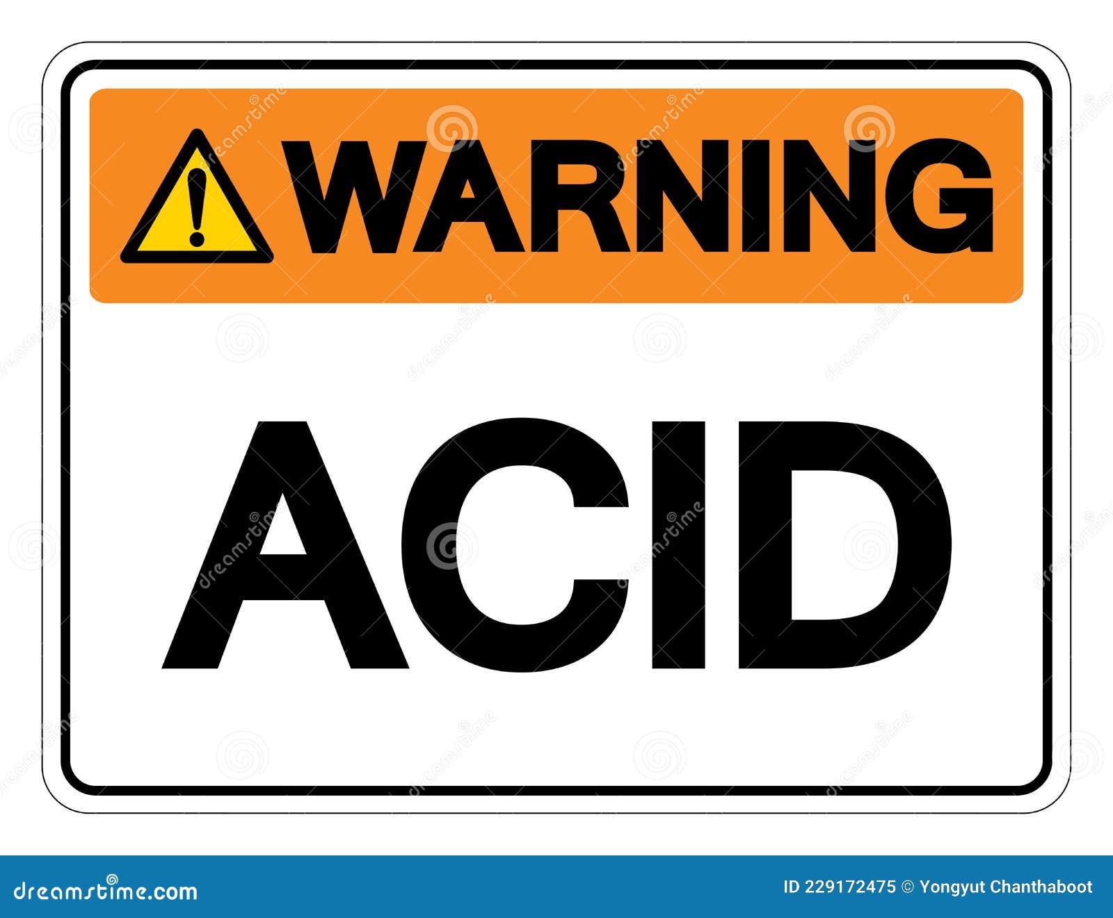 Warning Acid Symbol Sign,Vector Illustration, Isolate on White