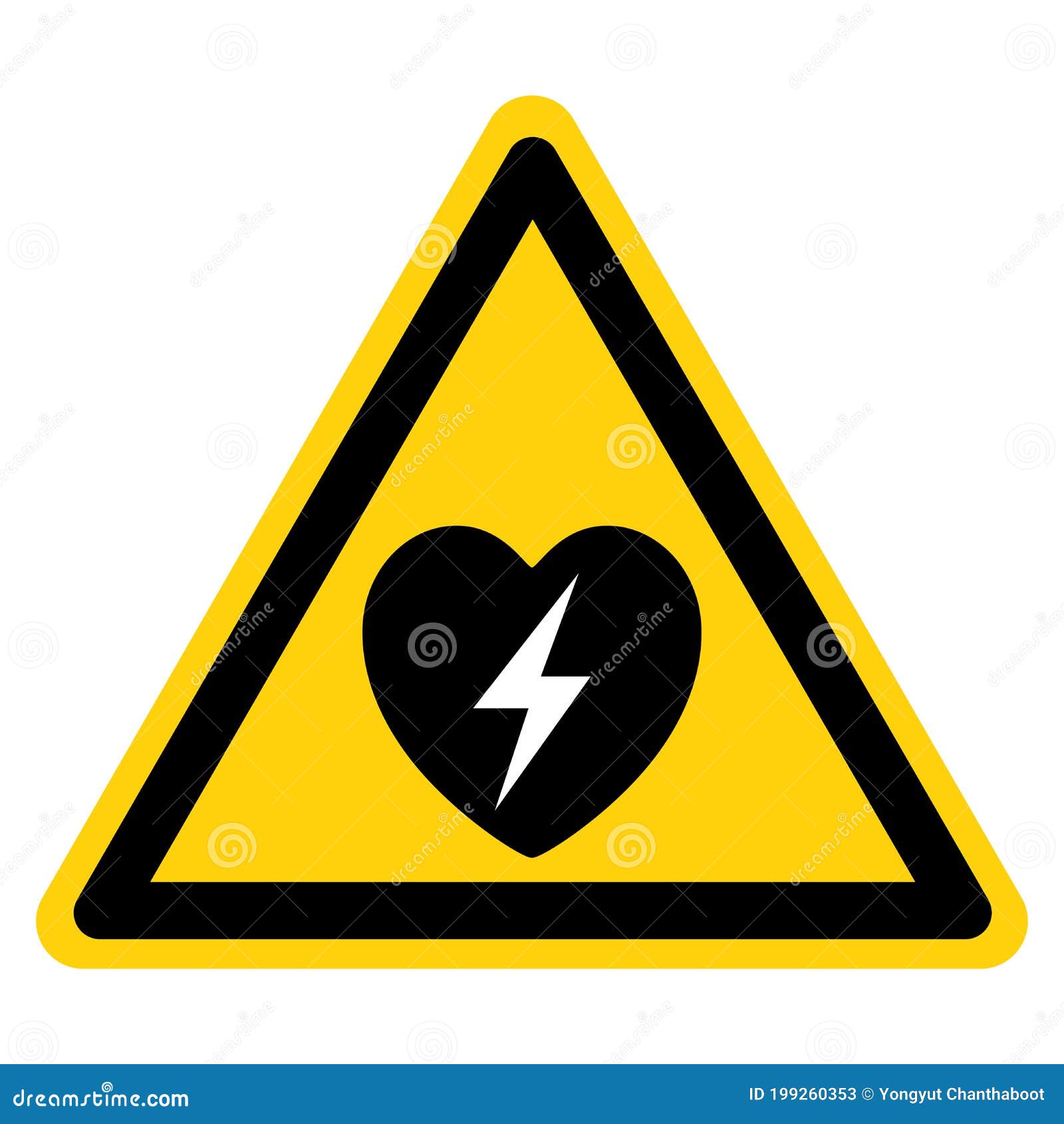 Warning AED Automated External Defibrillator Symbol Sign, Vector