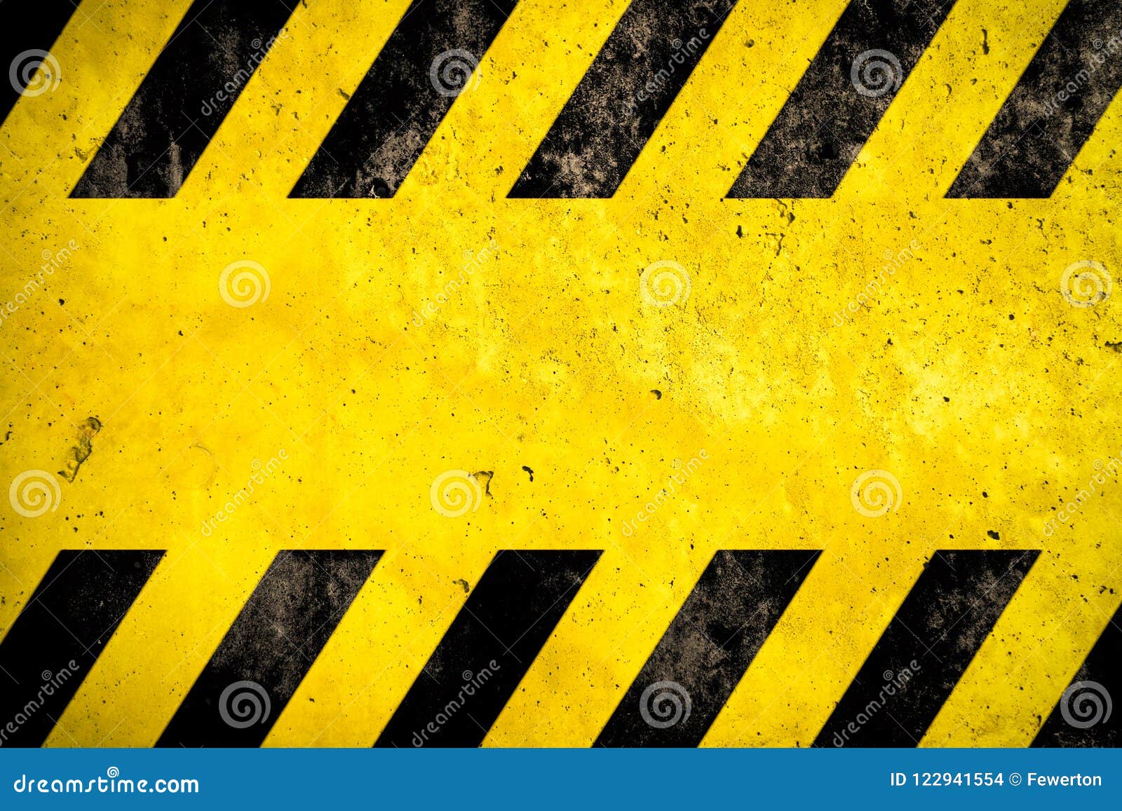 warning background danger caution yellow black stripes painted over yellow concrete wall texture empty space text message