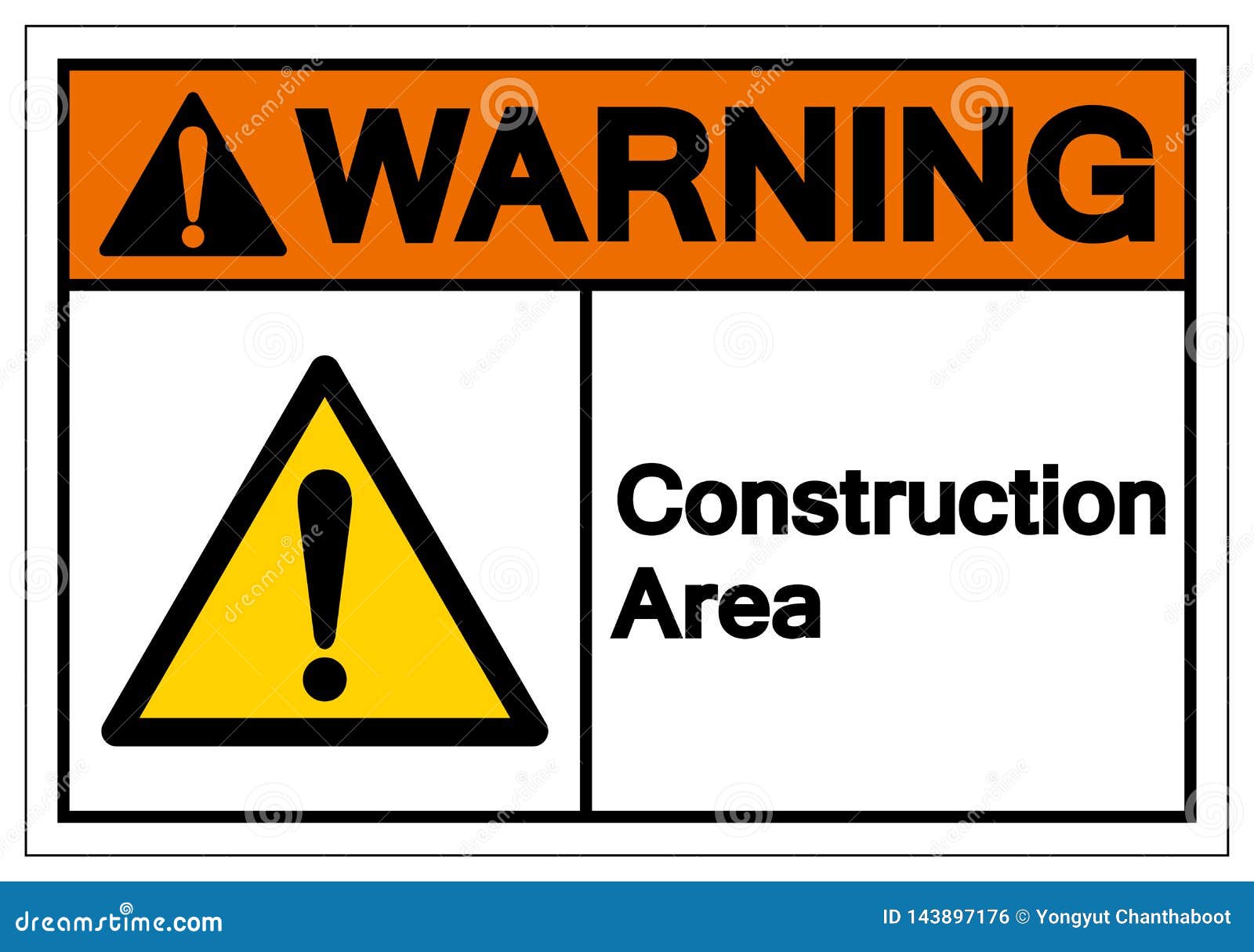 Warning Construction Area Symbol Sign, Vector Illustration, Isolate on ...
