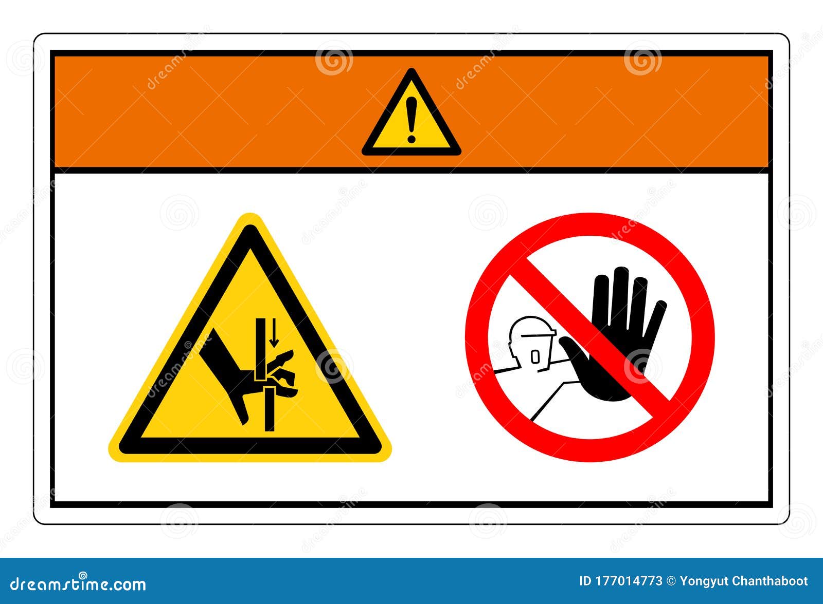 Warning Crush Hazard Symbol Sign, Vector Illustration, Isolate on White