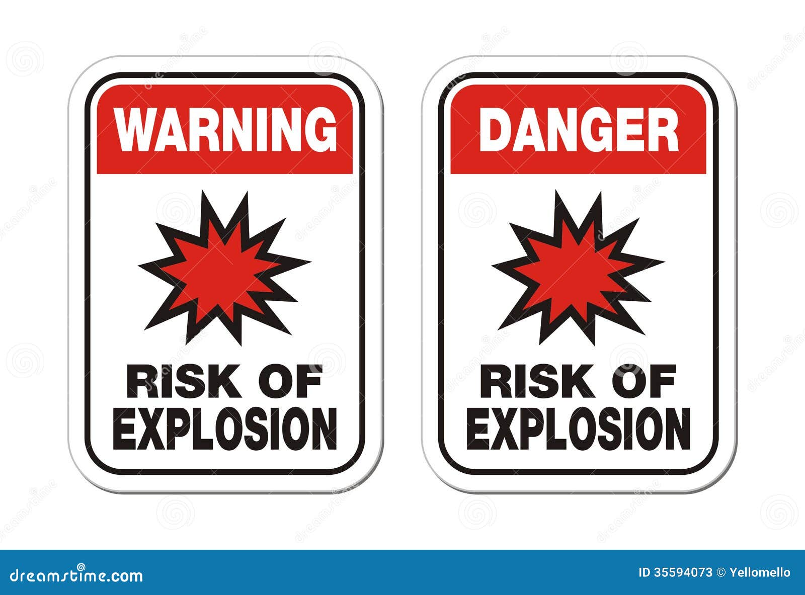 Warning and Danger Risk of Explosion Sign Stock Vector - Illustration