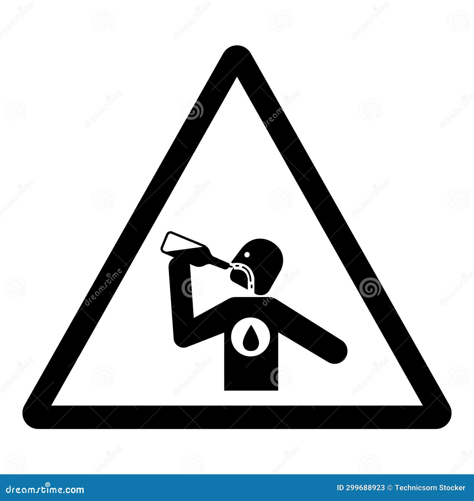 Warning the Dangers of Drinking Contamination Symbol Sign ,Vector