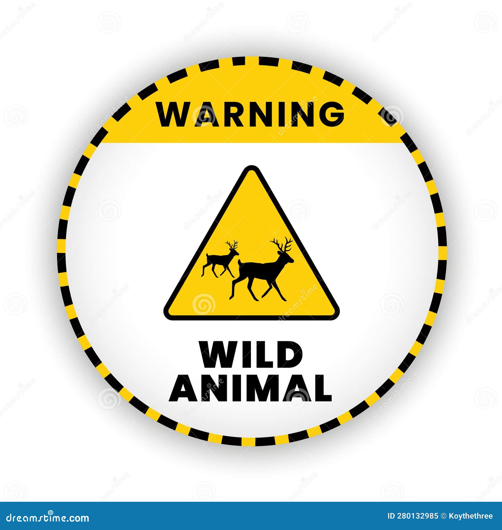 Warning beware of wild animals sign Royalty Free Vector