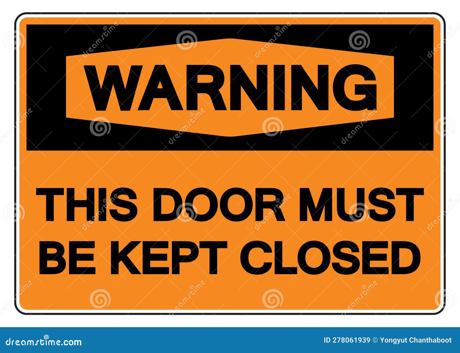 Warning this Door Must Be Kept Closed Symbol Sign, Vector Illustration