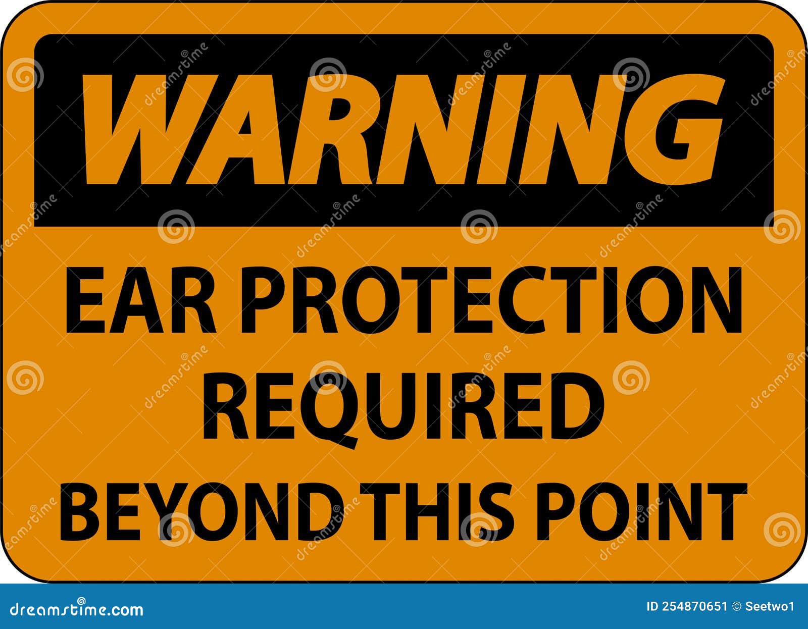 Warning Ear Protection Required Sign on White Background Stock Vector Illustration of industry