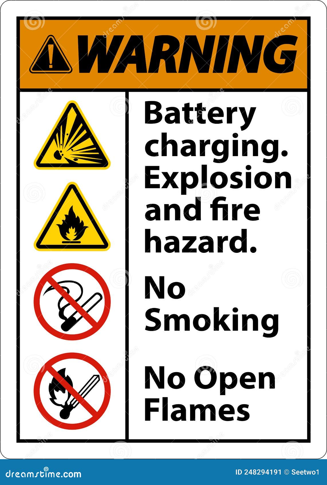 Warning Explosion and Fire Hazard Sign on White Background Stock Vector