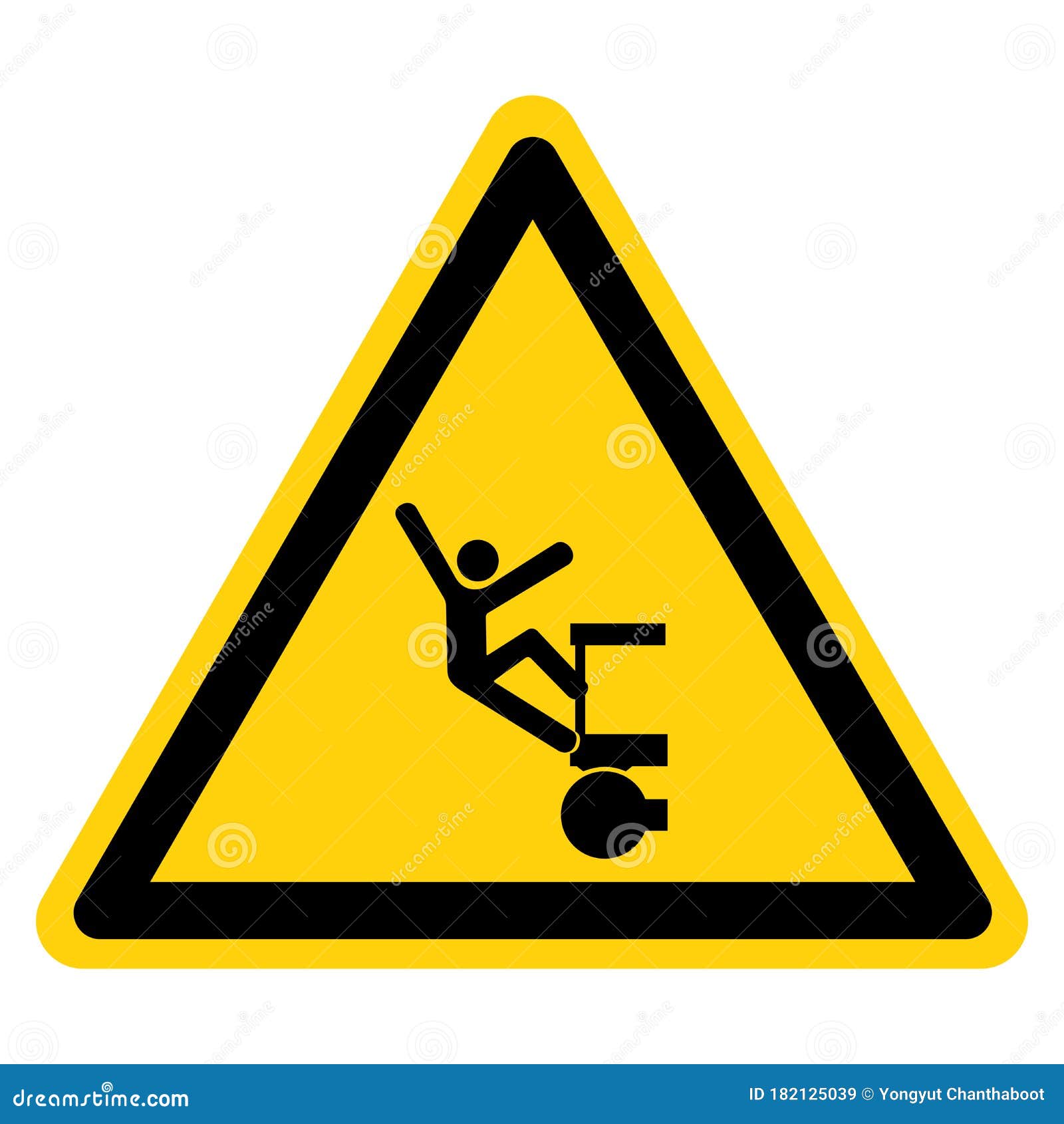 Warning Falling of Crush Hazard Symbol Sign ,Vector Illustration