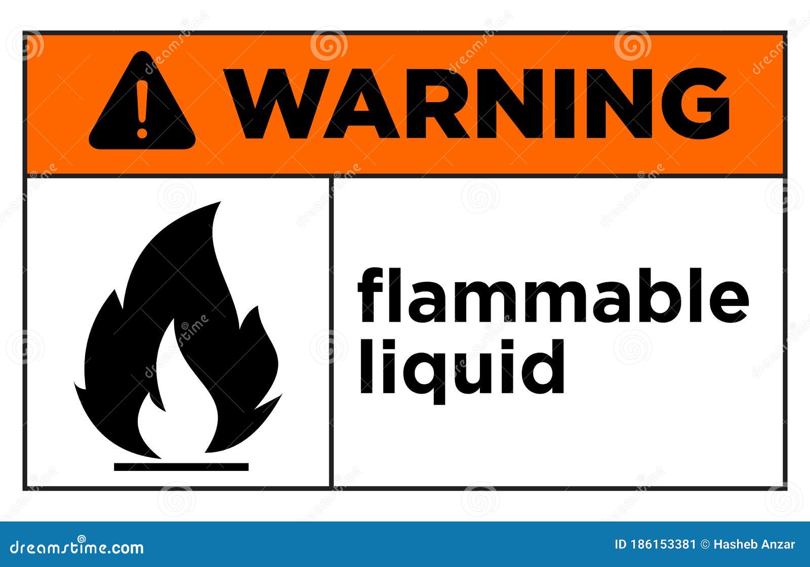 warning flammable liquid sign 