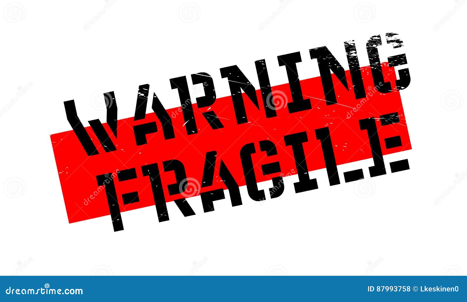 warning fragile rubber stamp