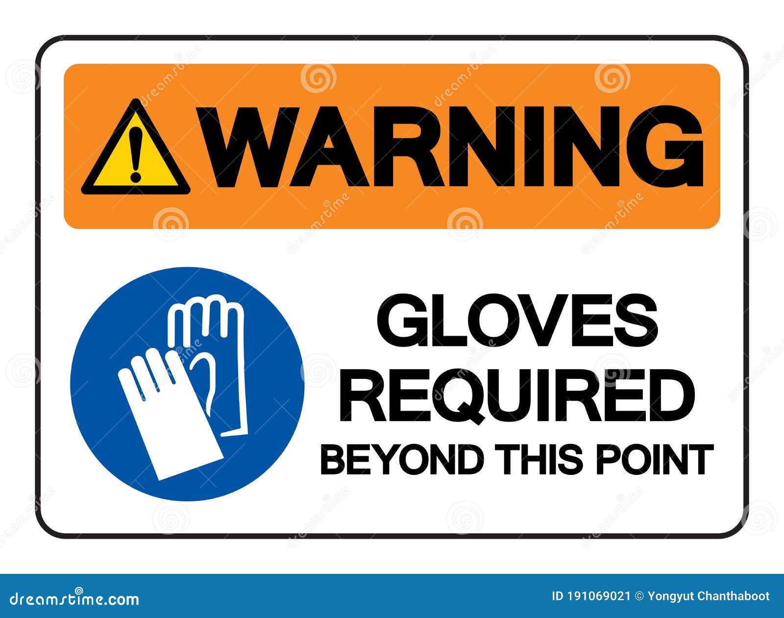 Warning Gloves Required Beyond this Point Symbol Sign, Vector