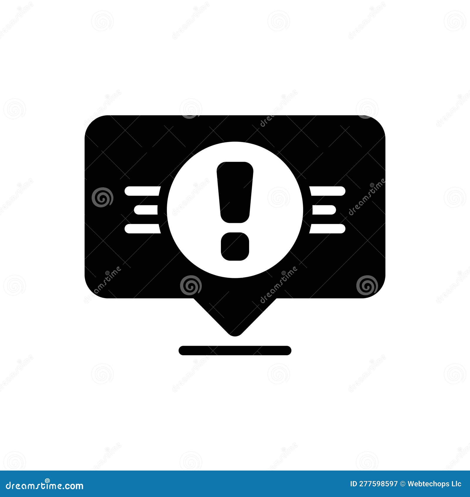 Black Solid Icon for Warning, Alert and Careful Stock Vector