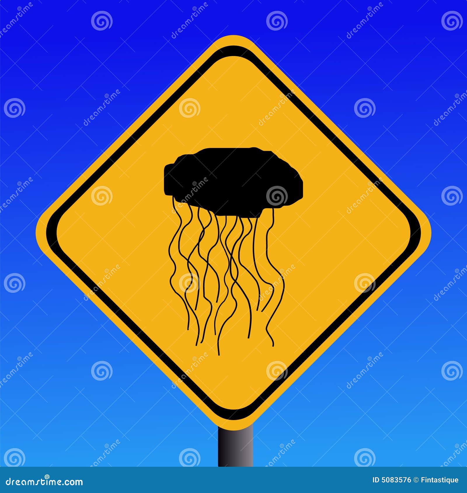 Warning Jellyfish Sign Royalty Free Stock Image Image 5083576