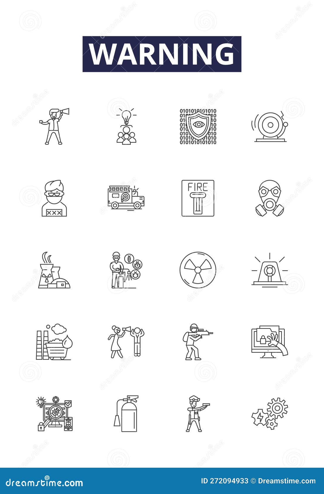 warning line  icons and signs. caution, admonish, notify, admonition, forewarn, admonishment, threat, admonishing