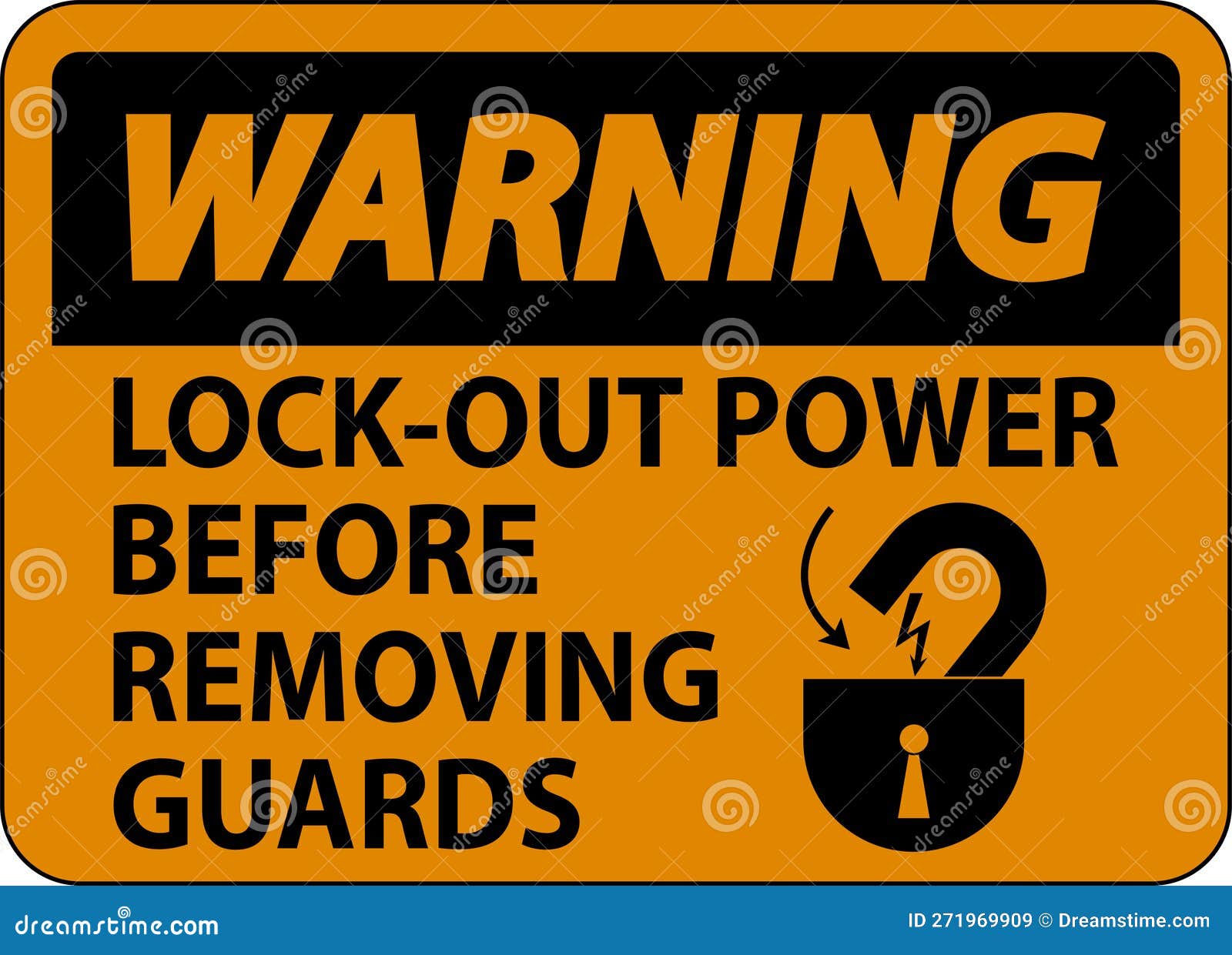 Warning Lock Out Label Sign On White Background Vector Illustration