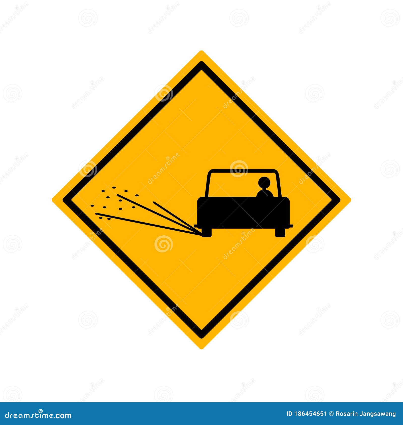 Loose chippings Road safety sign 