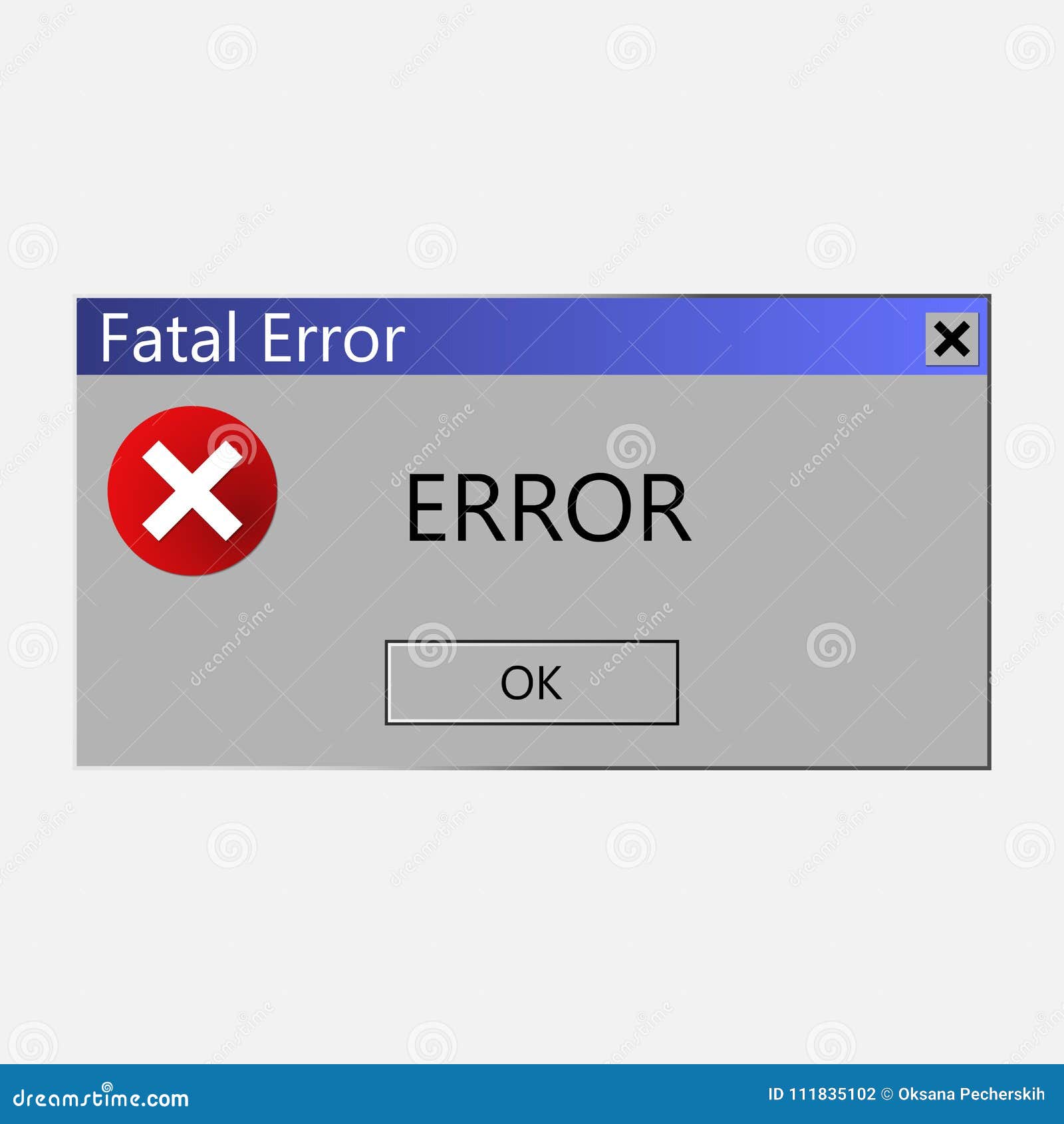 Warning Message About An Error In The Operating System. Vector I Stock ...