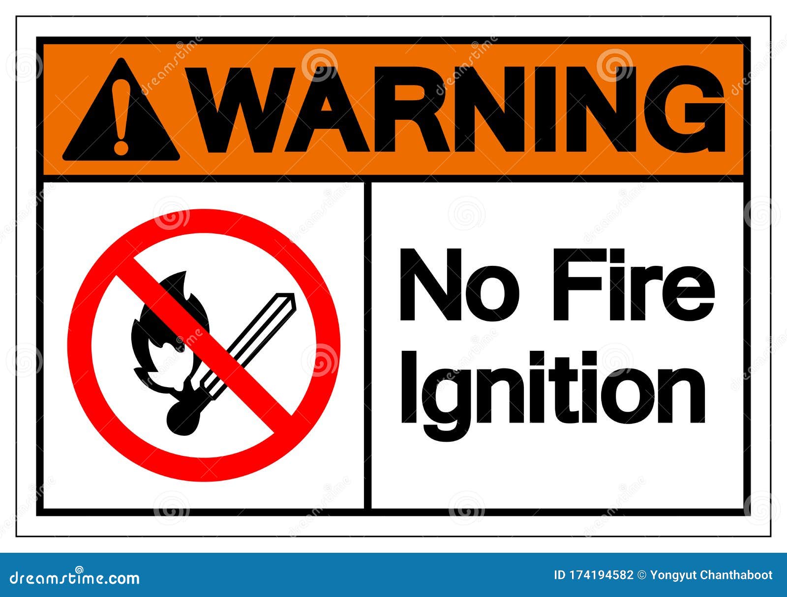 Warning No Fire Ignition Symbol Sign, Vector Illustration, Isolate on