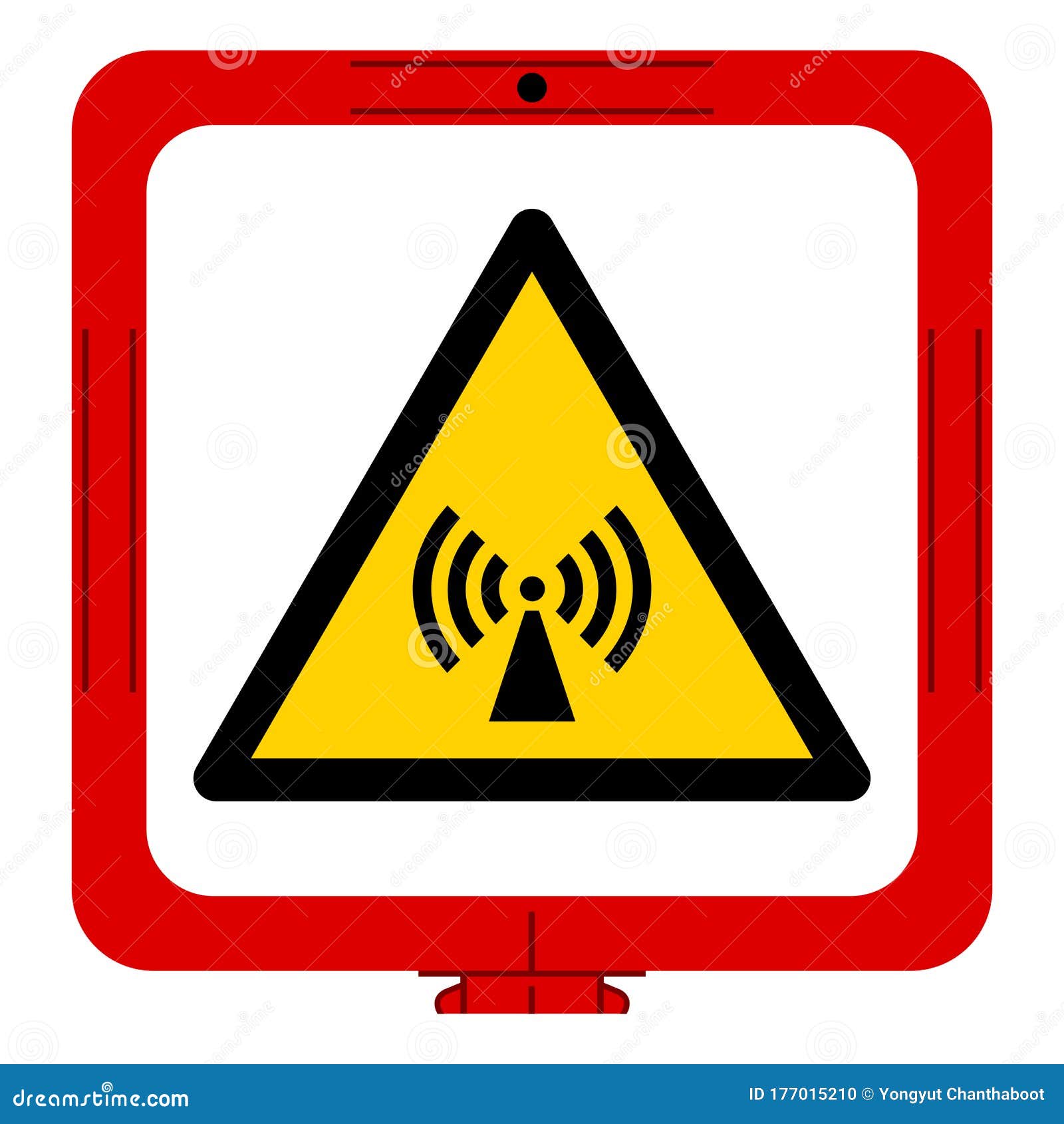 warning non-ionizing radiation ,  , isolate on white background label. eps10