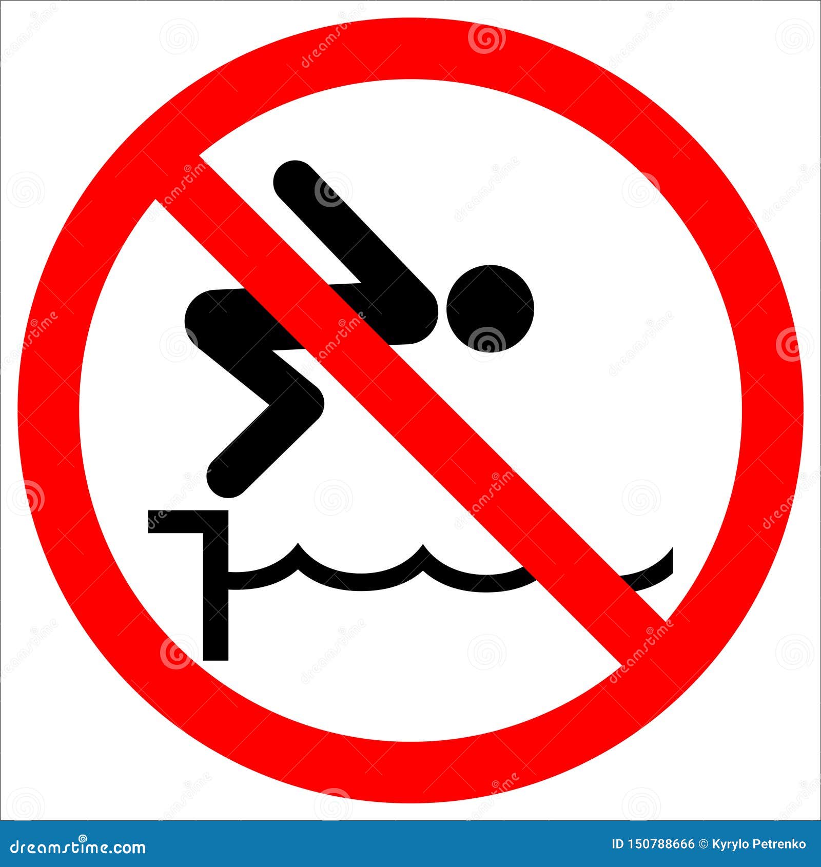 warning notice sign do not jump pool